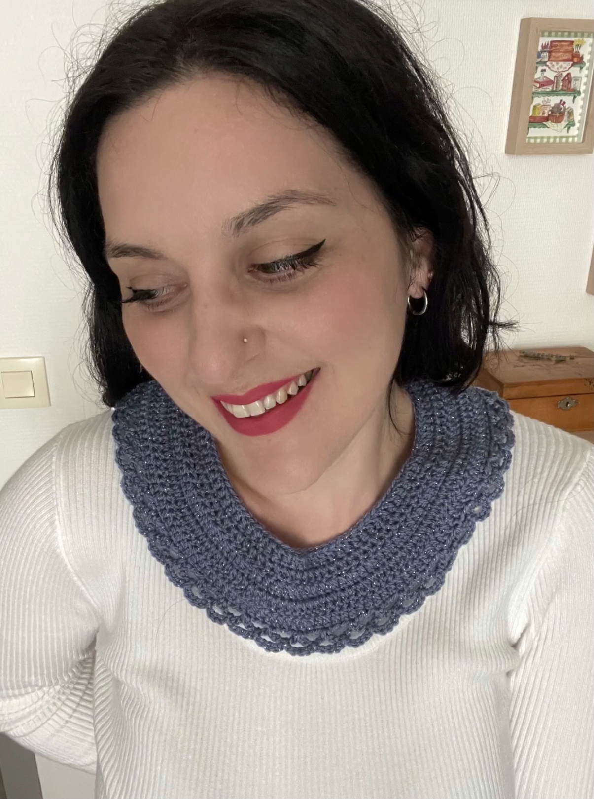 Col dentelle pailleté Baies sucrées