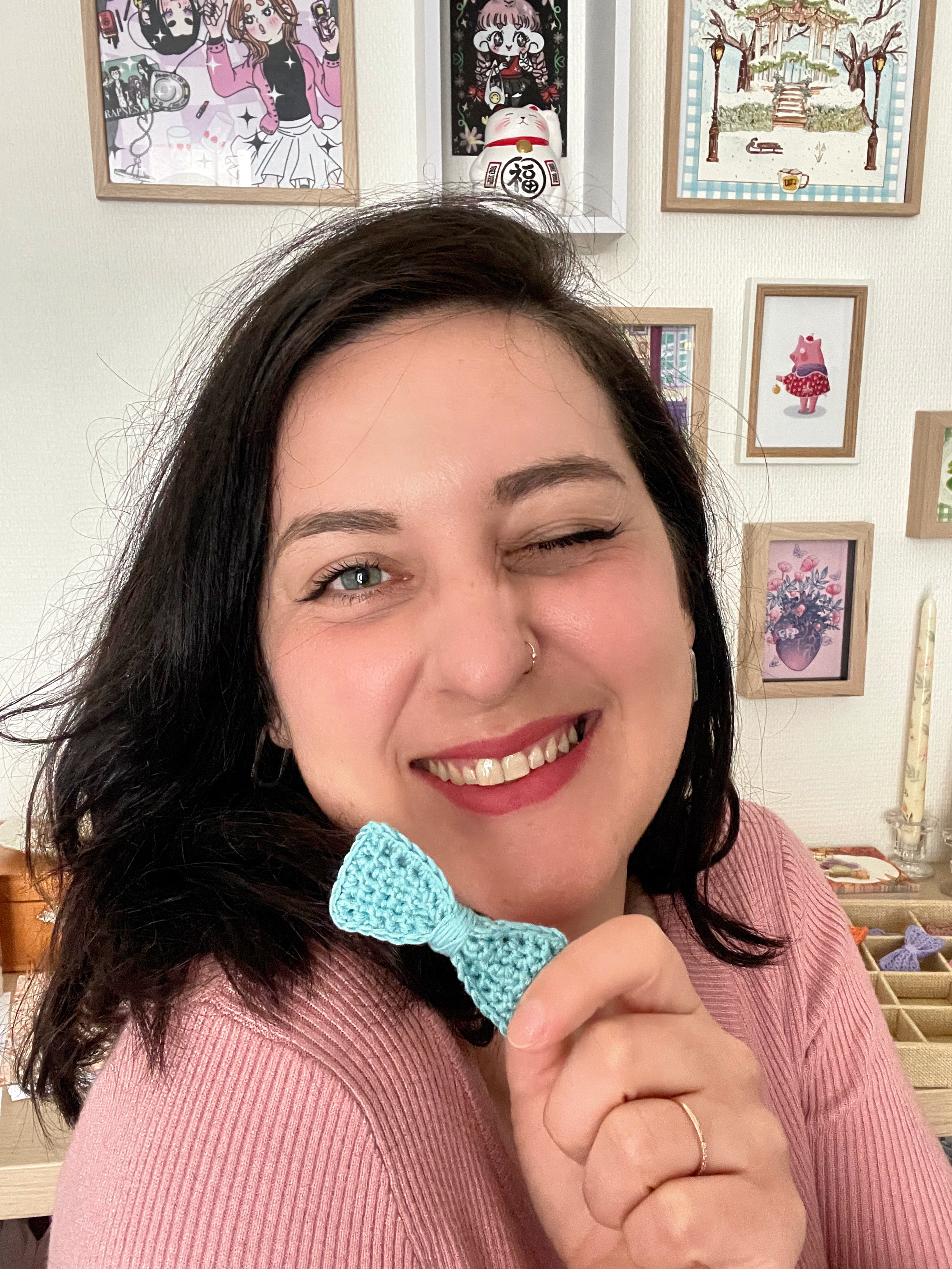 Pince à cheveux "noeud" - Hortensia