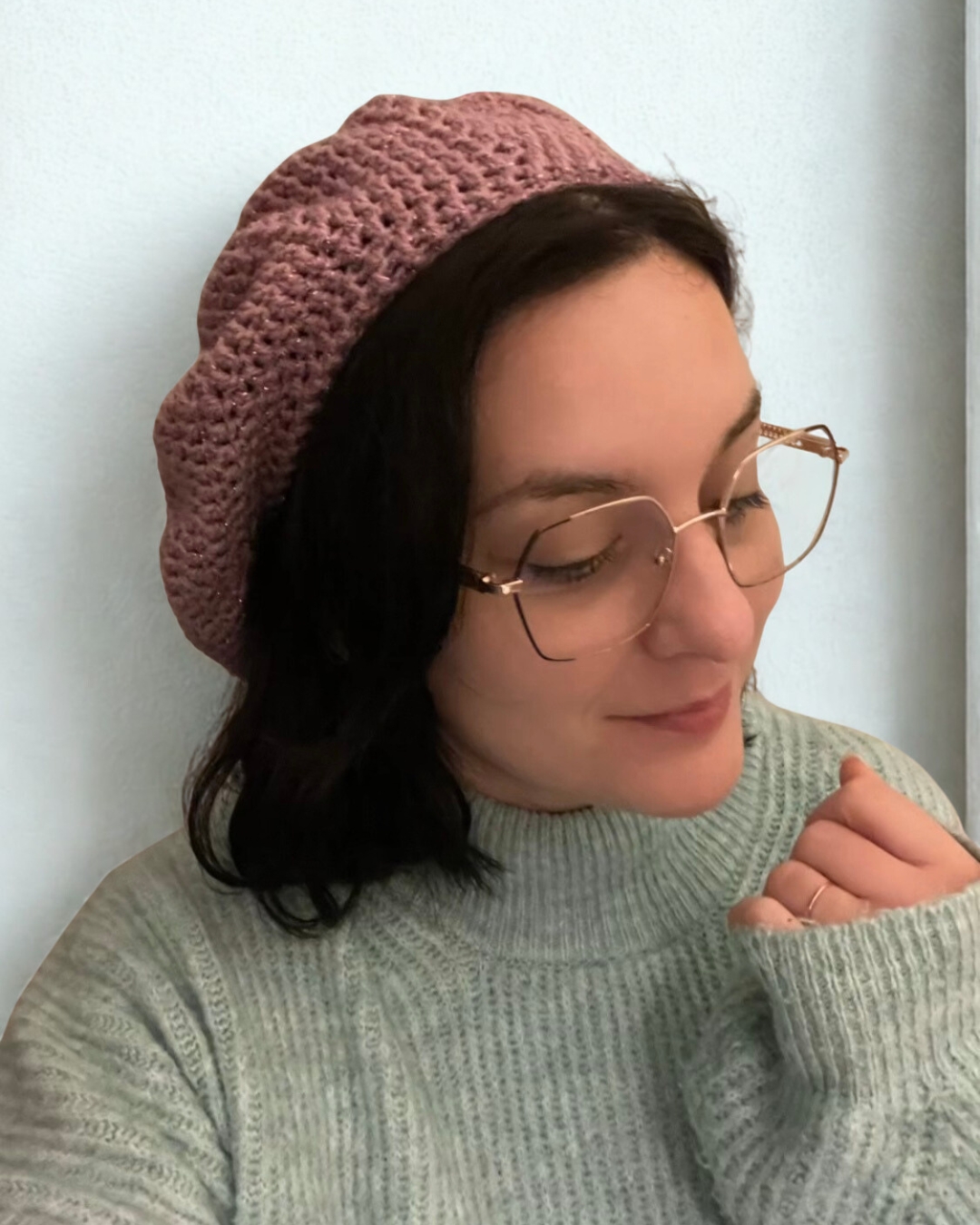 Béret Hiver pailleté - Biscuit glacé