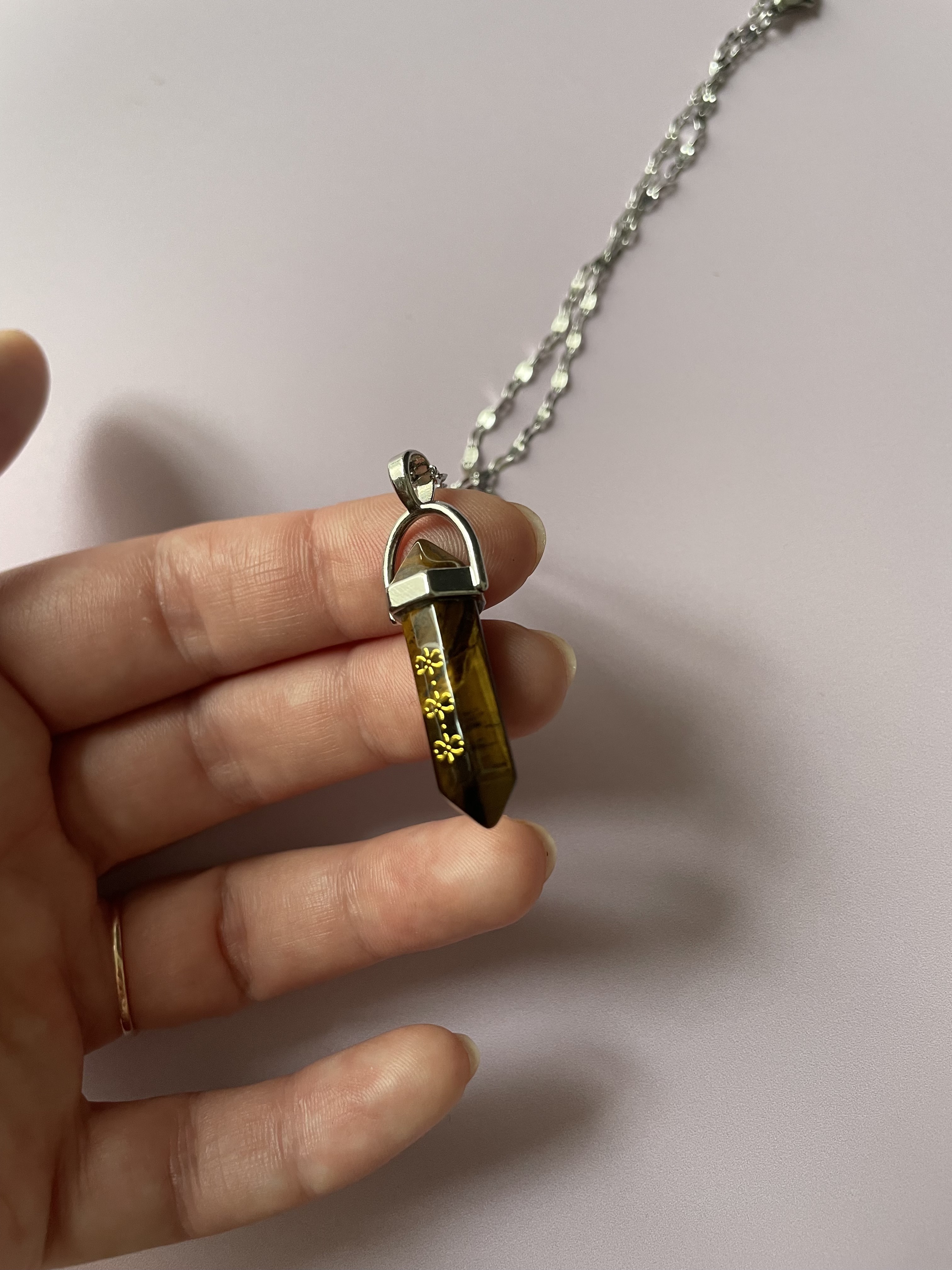 Collier POINTE : oeil de tigre