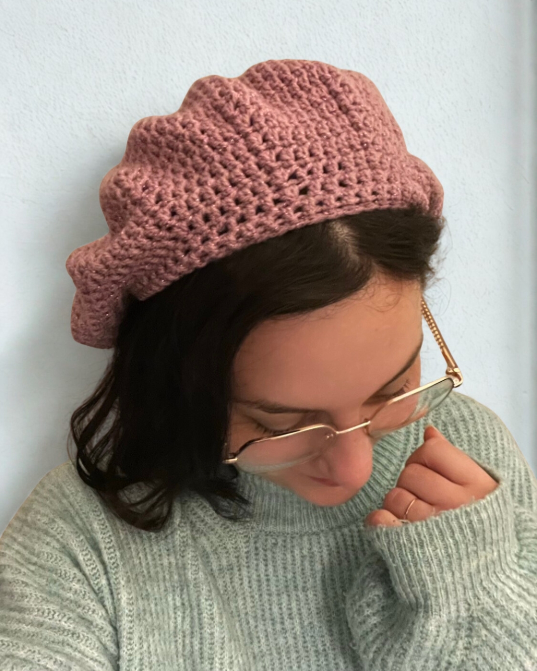 Béret Hiver pailleté - Biscuit glacé