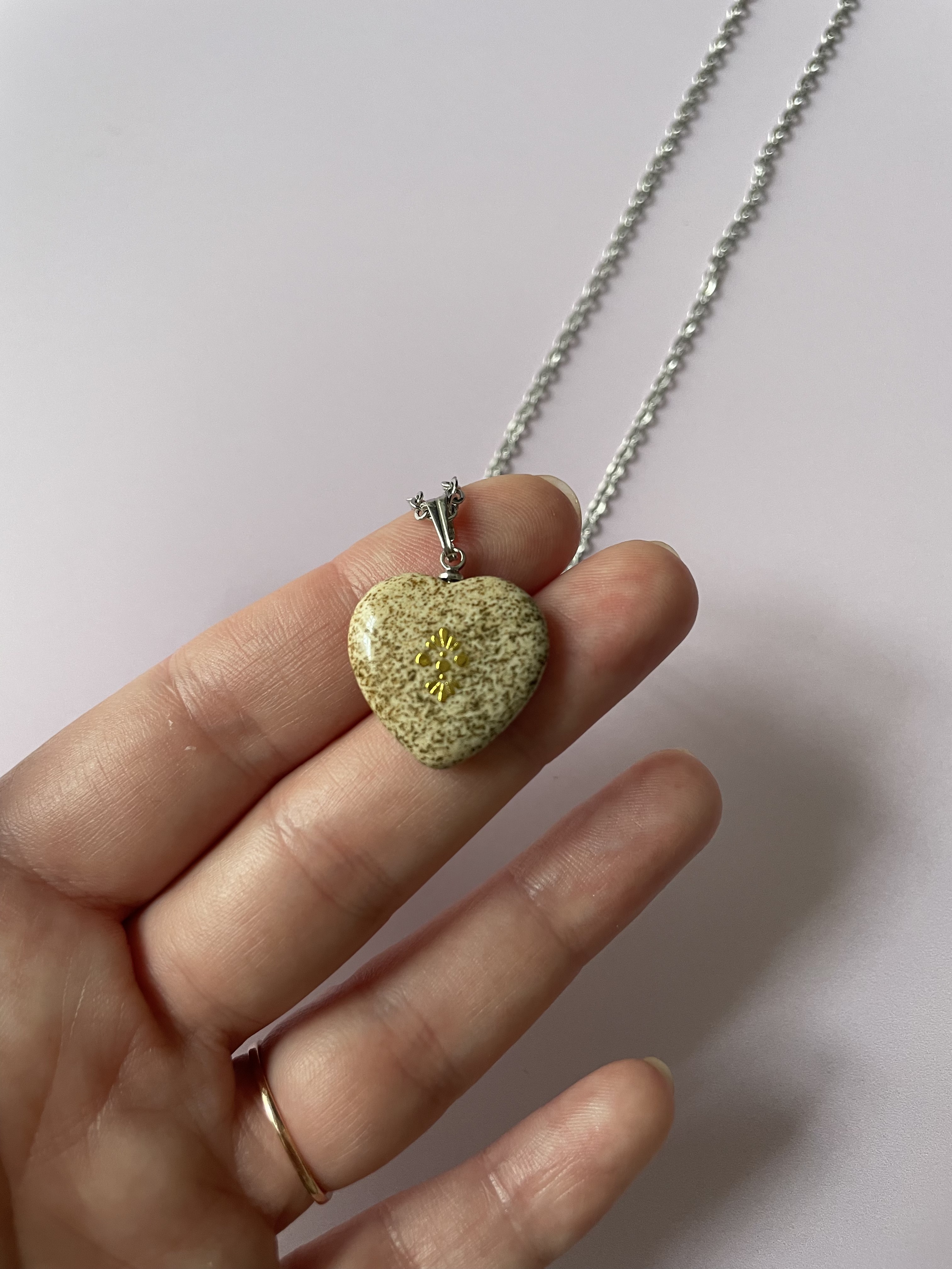 Collier COEUR : jaspe paysage