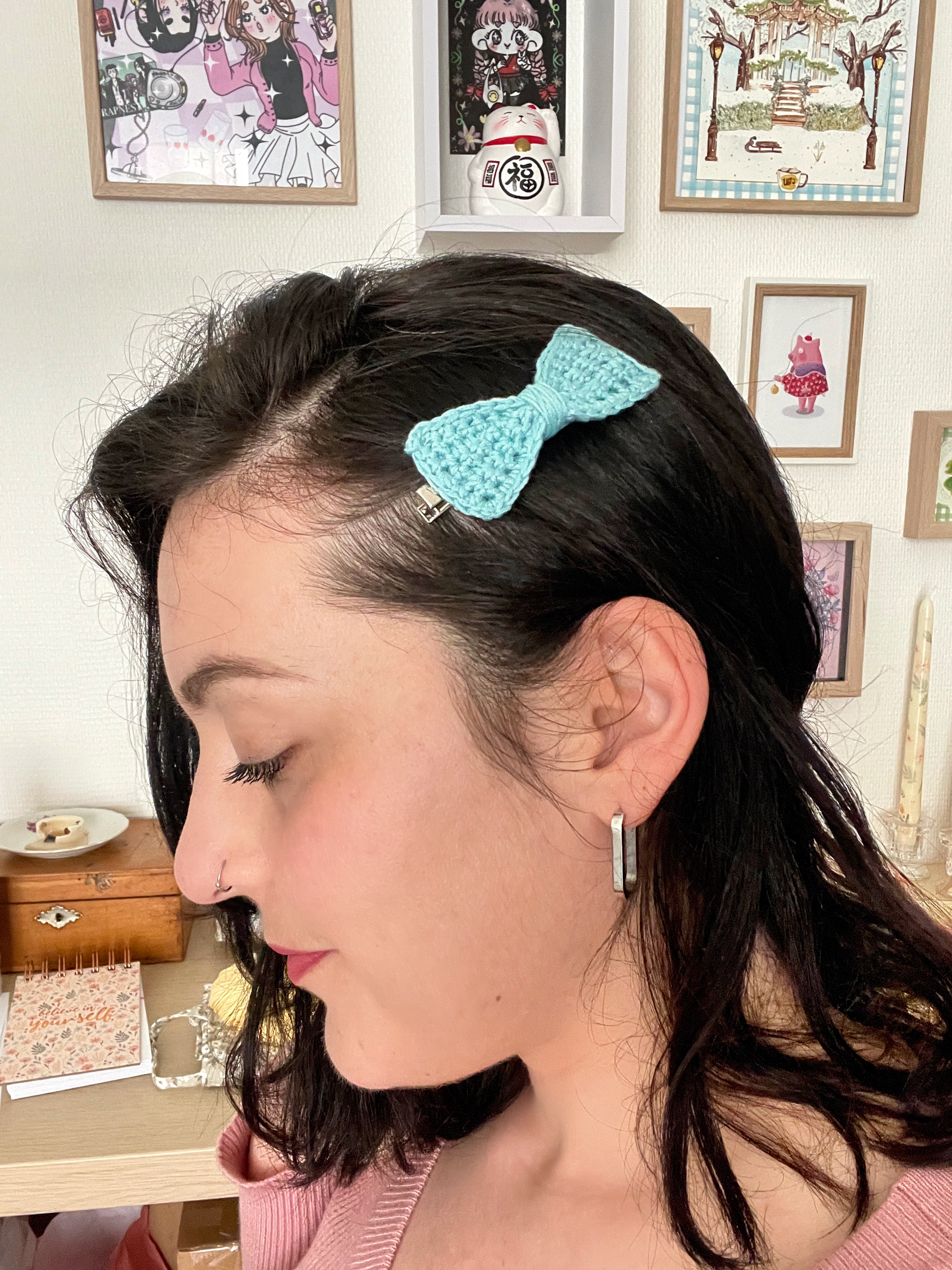 Pince à cheveux "noeud" - Hortensia