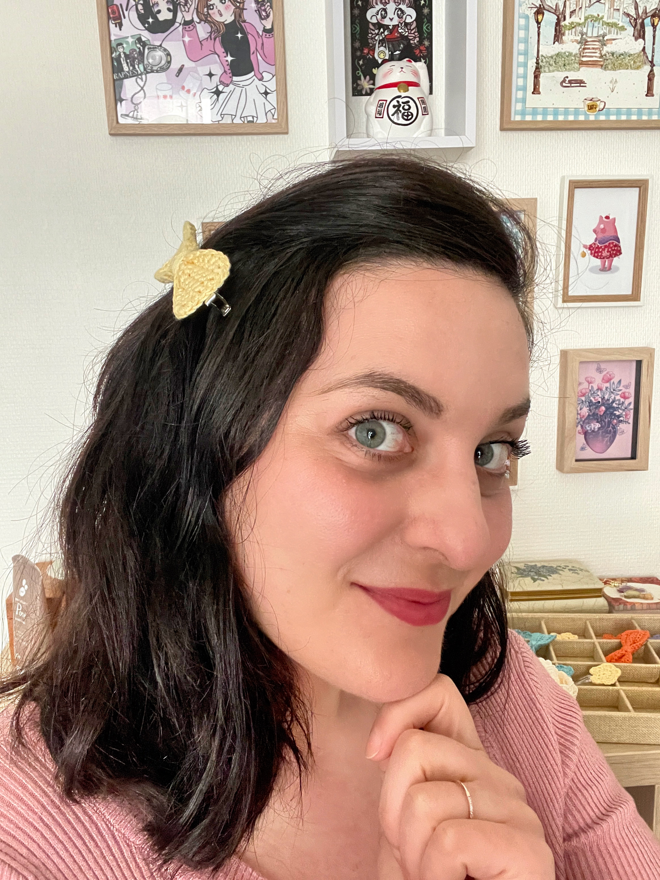 Pince à cheveux "noeud" - Forsythia