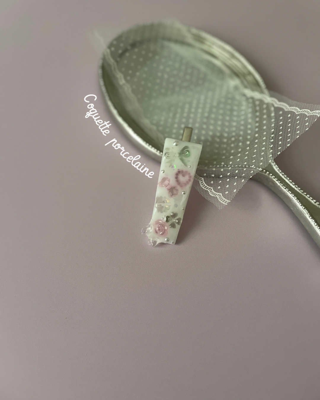 Pince à cheveux : Coquette porcelaine