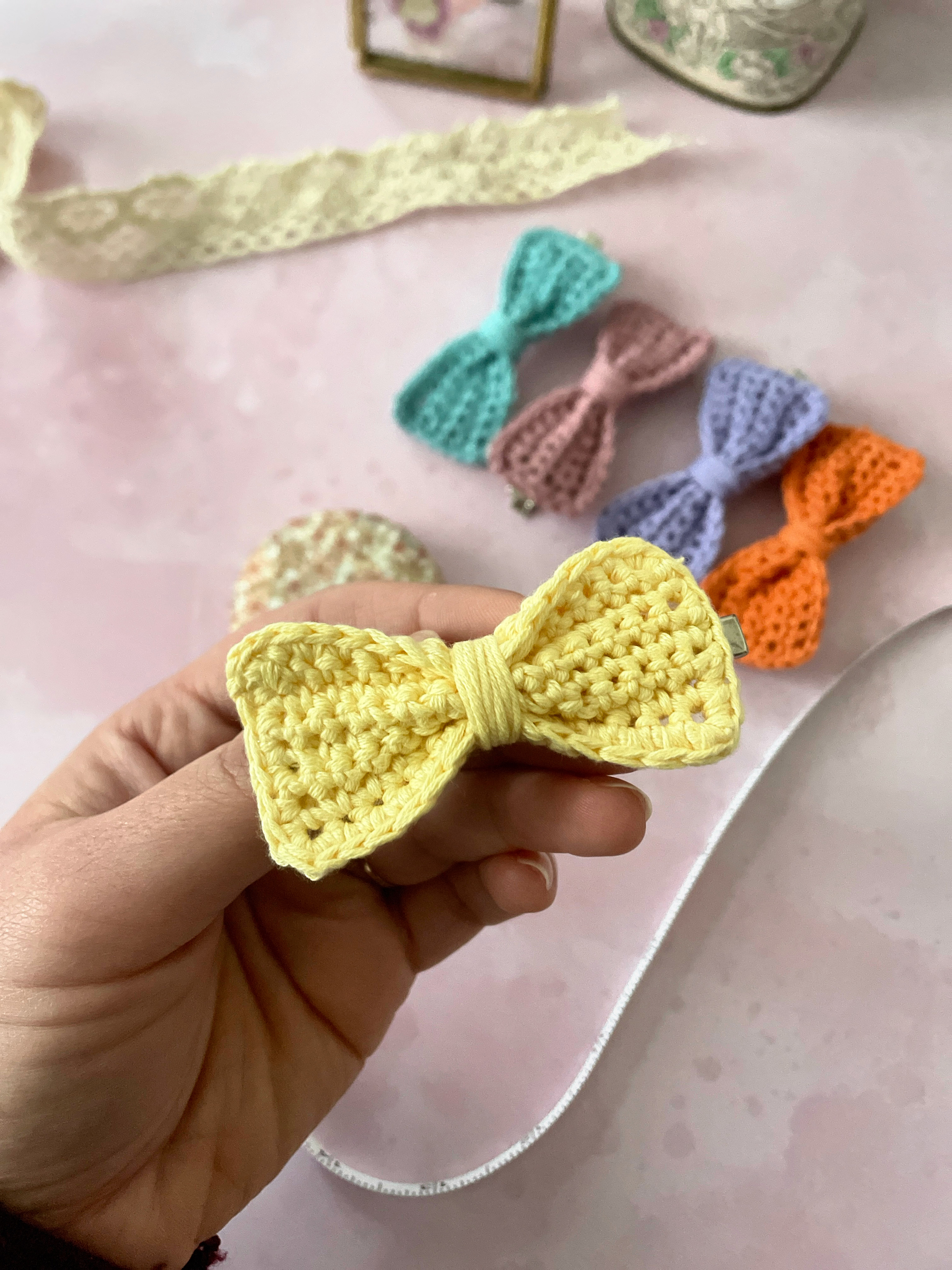 Pince à cheveux "noeud" - Forsythia