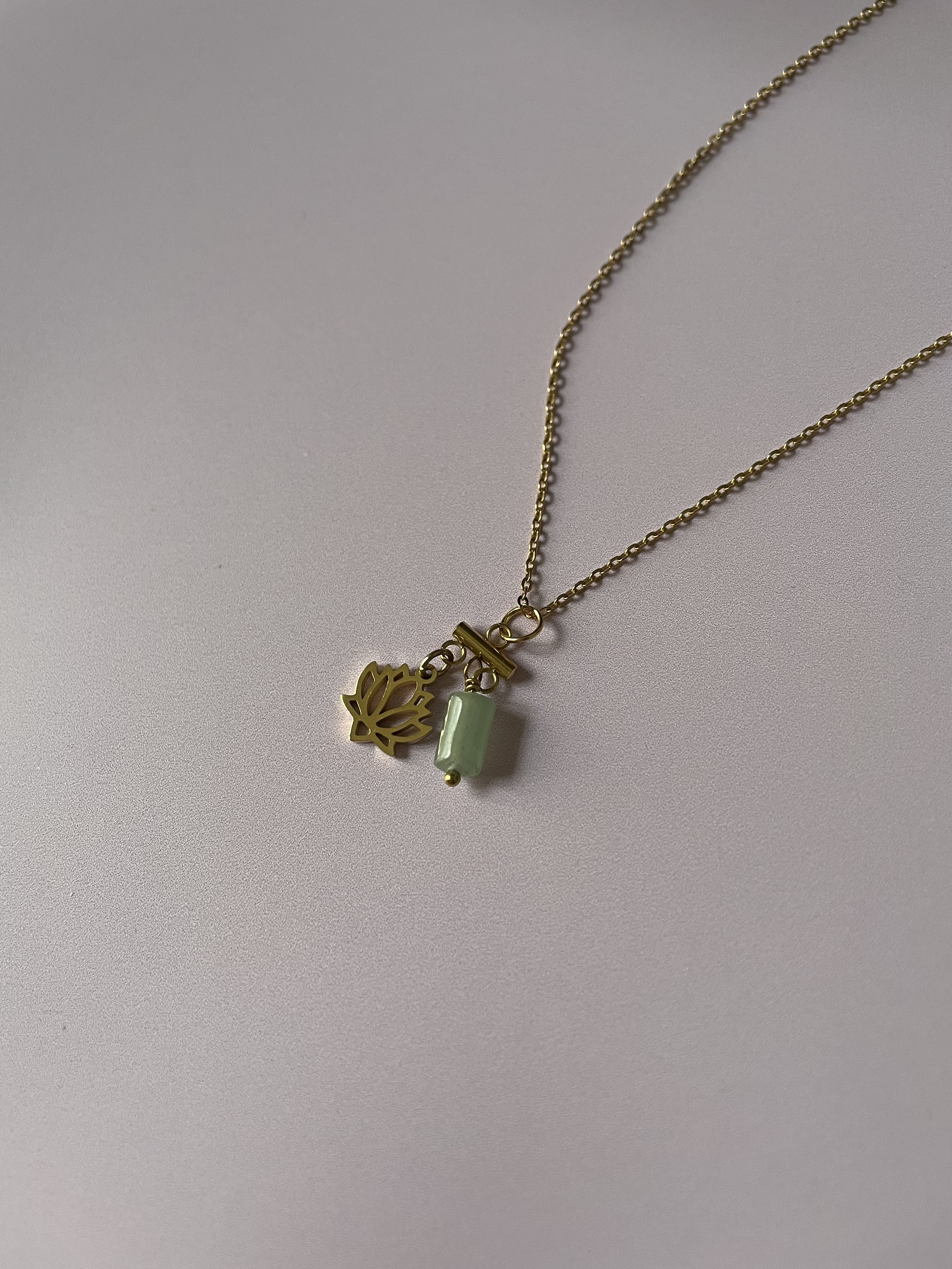 Collier Éveil & Chance : aventurine verte