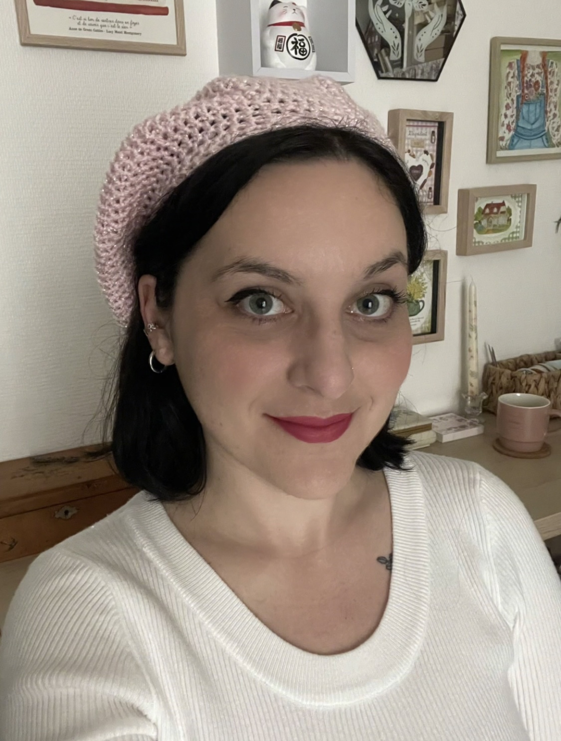 Béret Hiver pailleté - Pâte d'amande