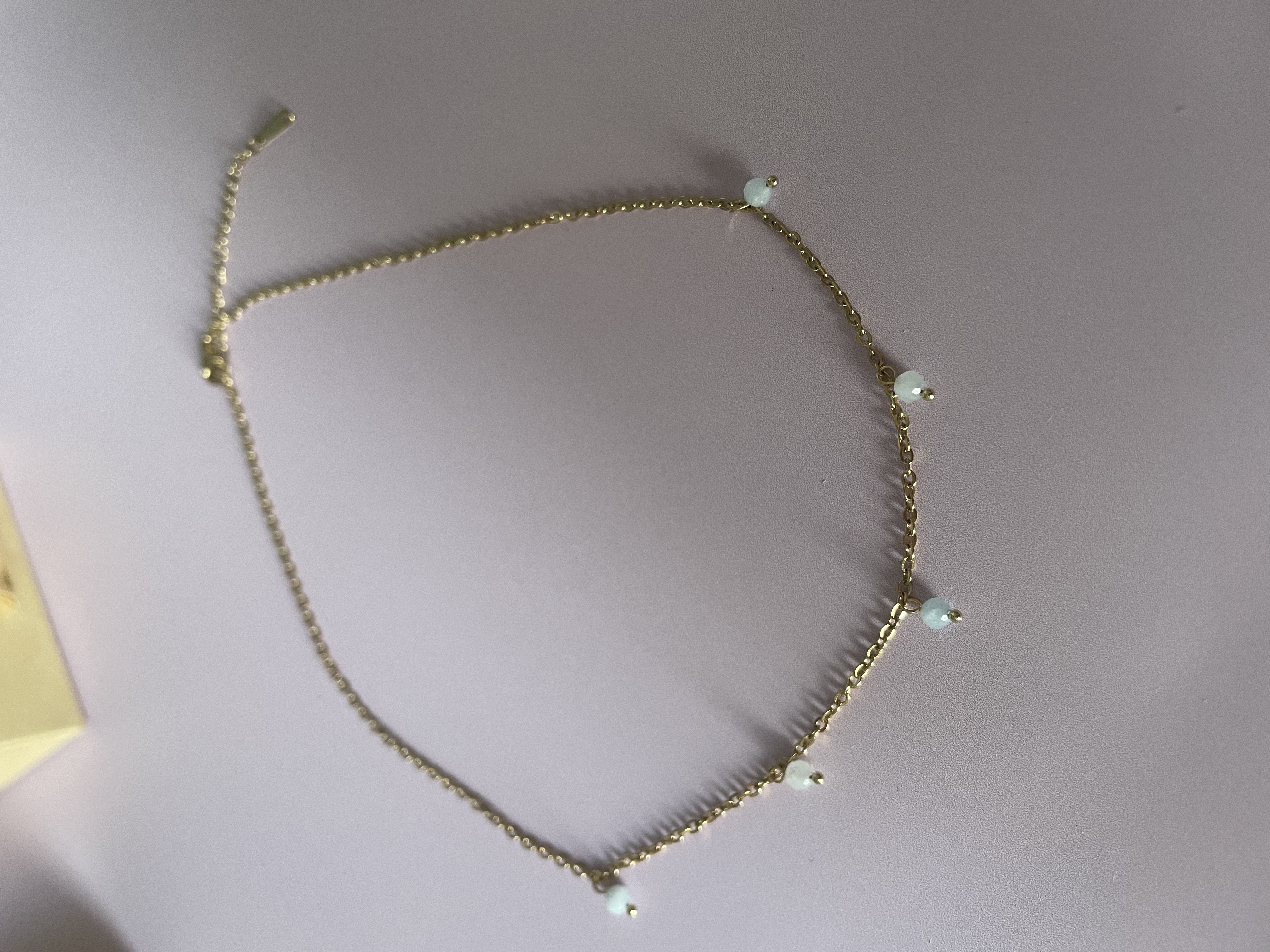 Collier flocons : aigue marine