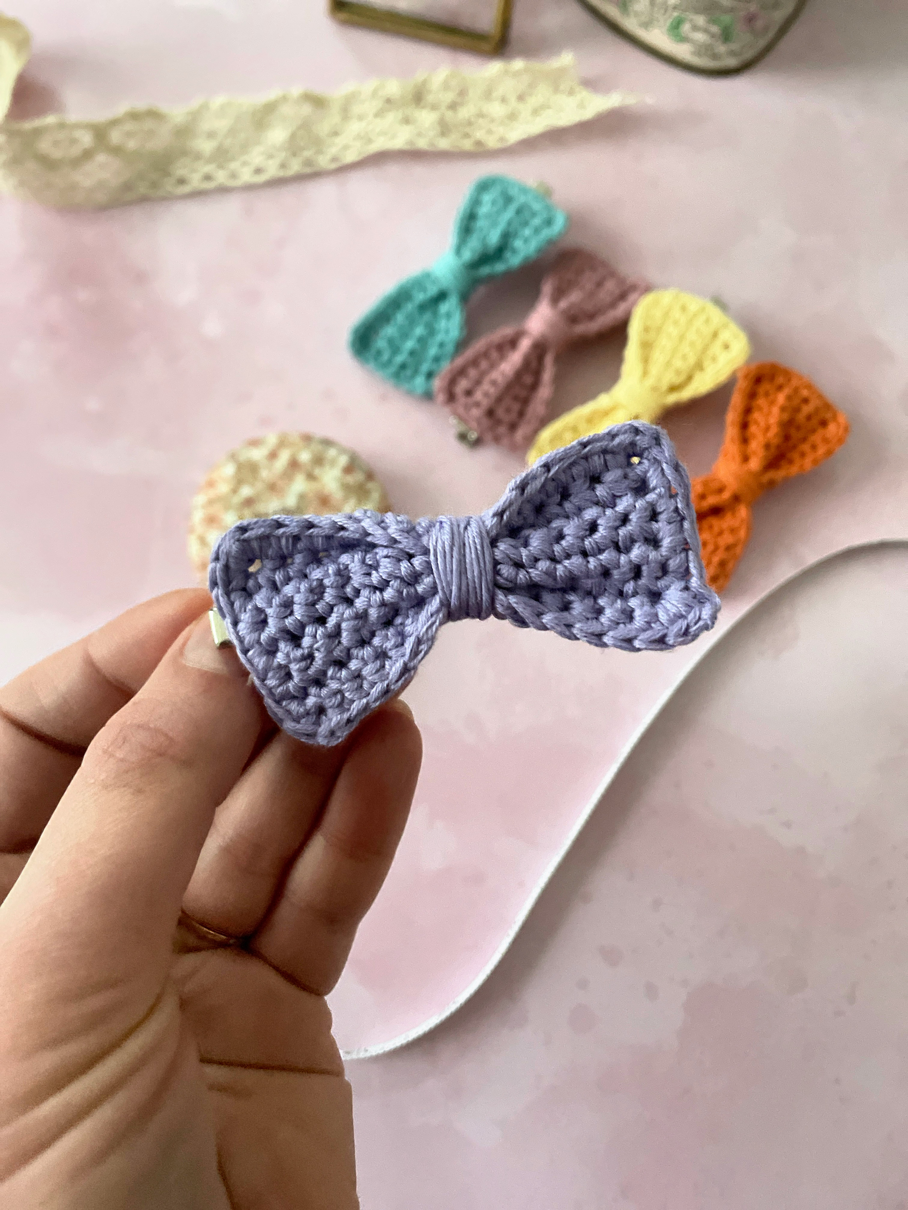 Pince à cheveux "noeud" - Pivoine