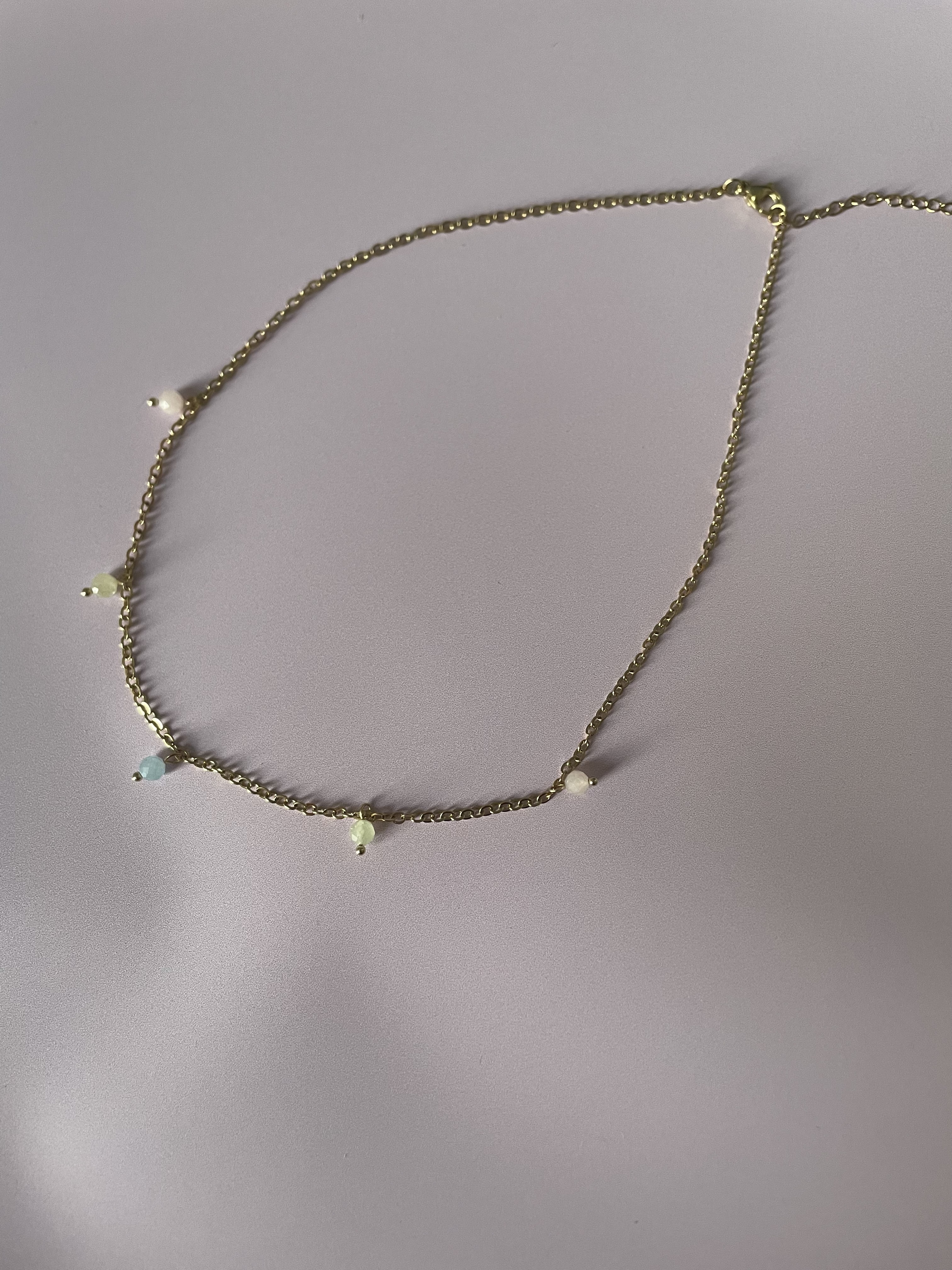 Collier flocons : morganite