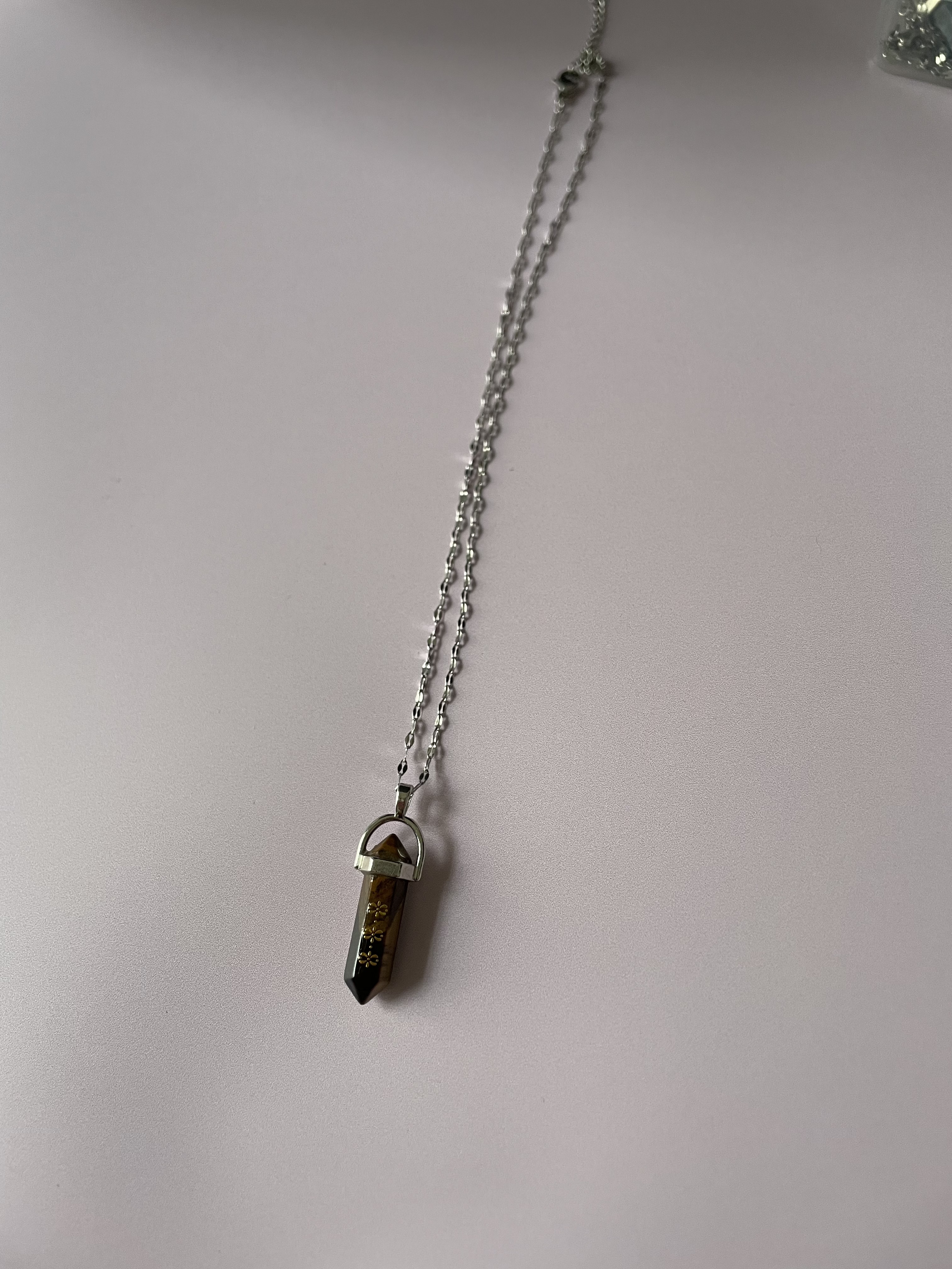 Collier POINTE : oeil de tigre