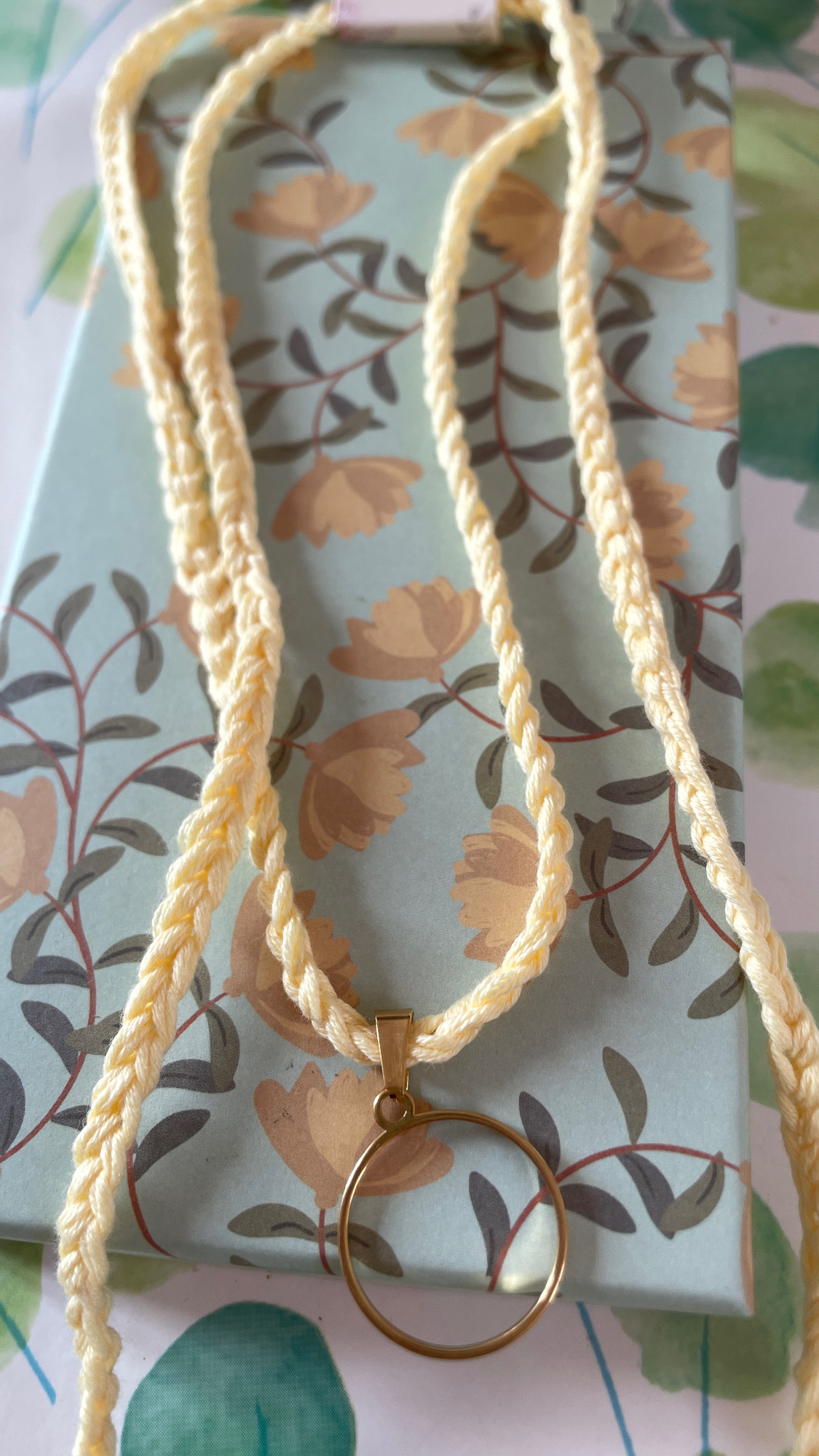 Collier choker Bergamote - double tressage