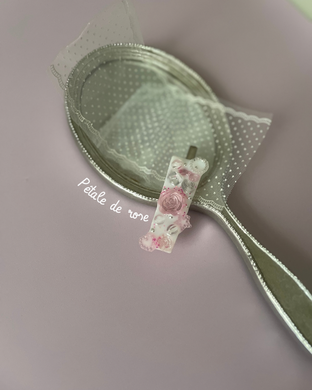 Pince à cheveux : Pétale de rose