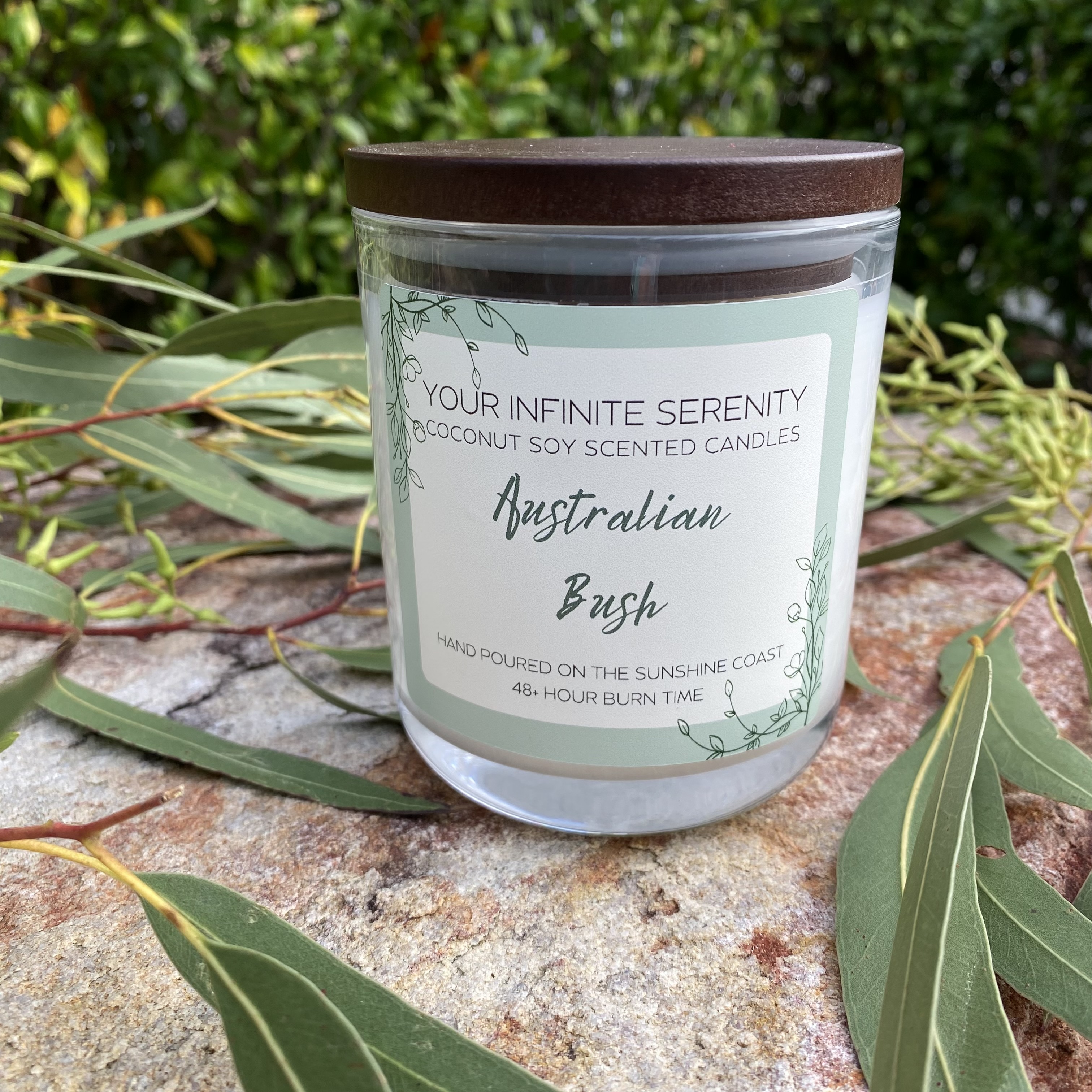 Australian Bush Large Coconut Soy Candle With Timber Lid