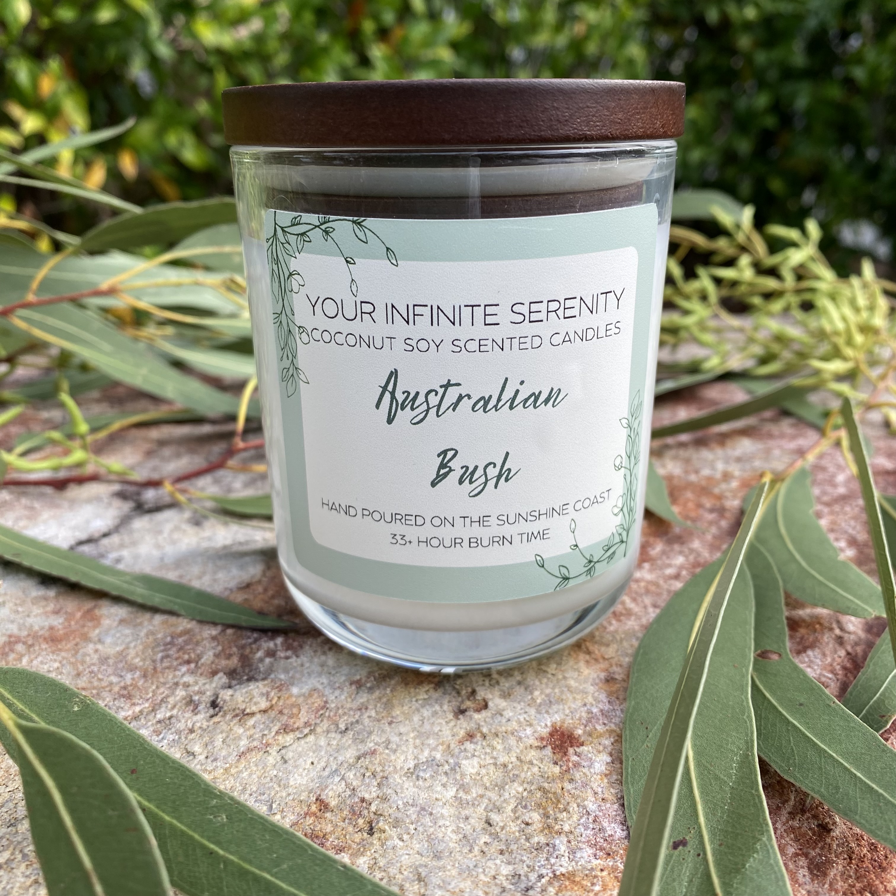 Australian Bush Medium Coconut Soy Candle With Timber Lid