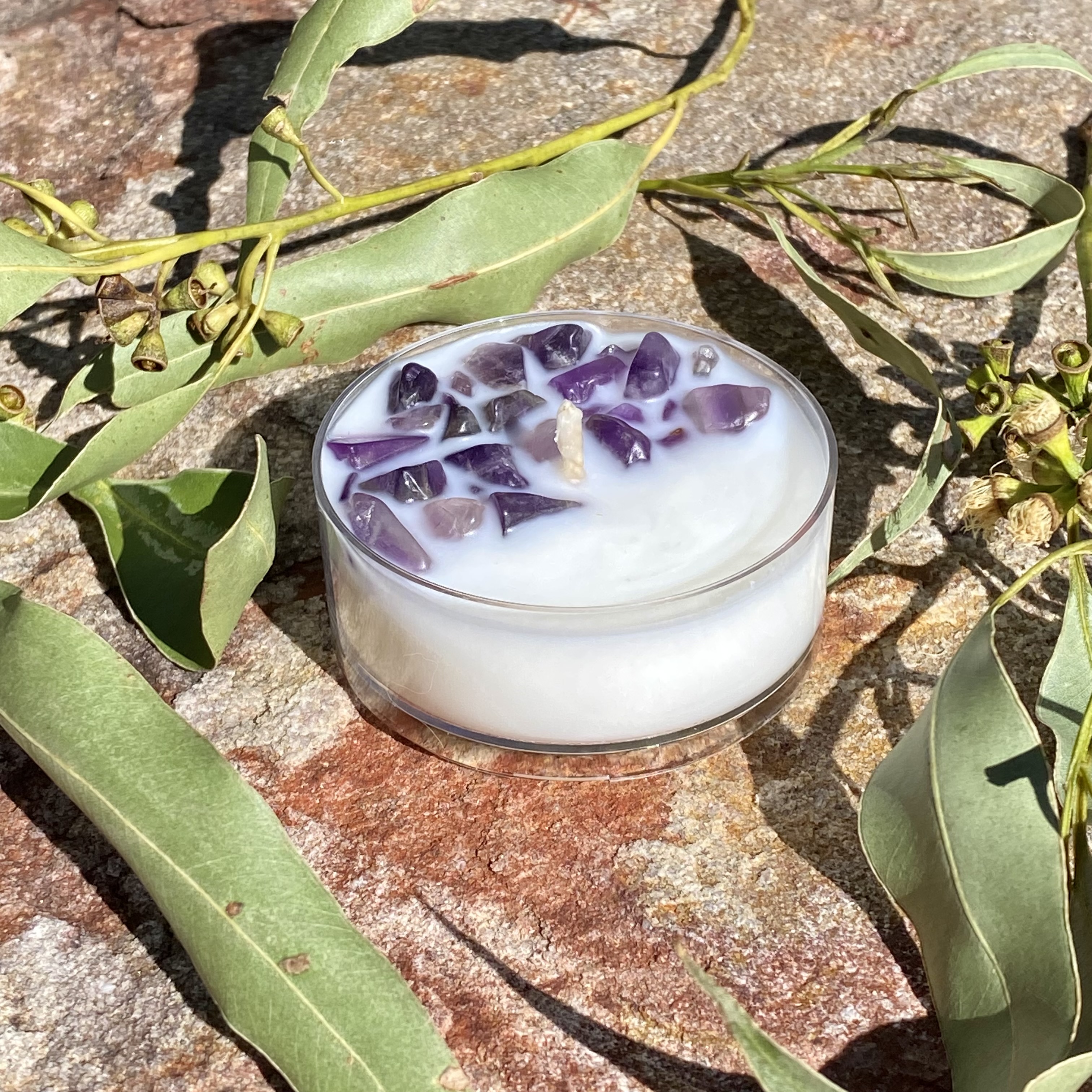 Australian Bush Coconut Soy Amethyst Maxi Tealight Candle