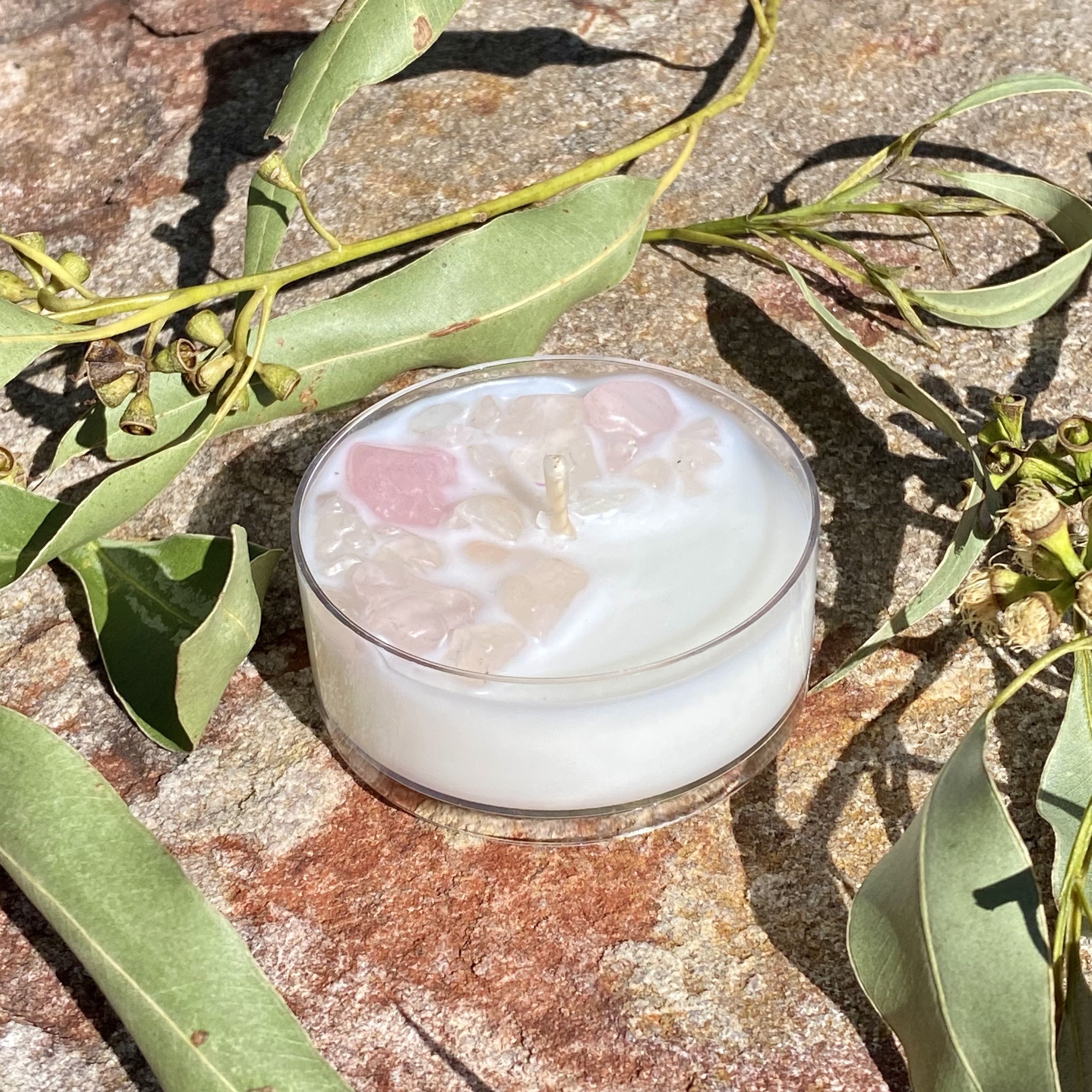 Australian Bush Coconut Soy Rose Quartz Maxi Tealight Candle
