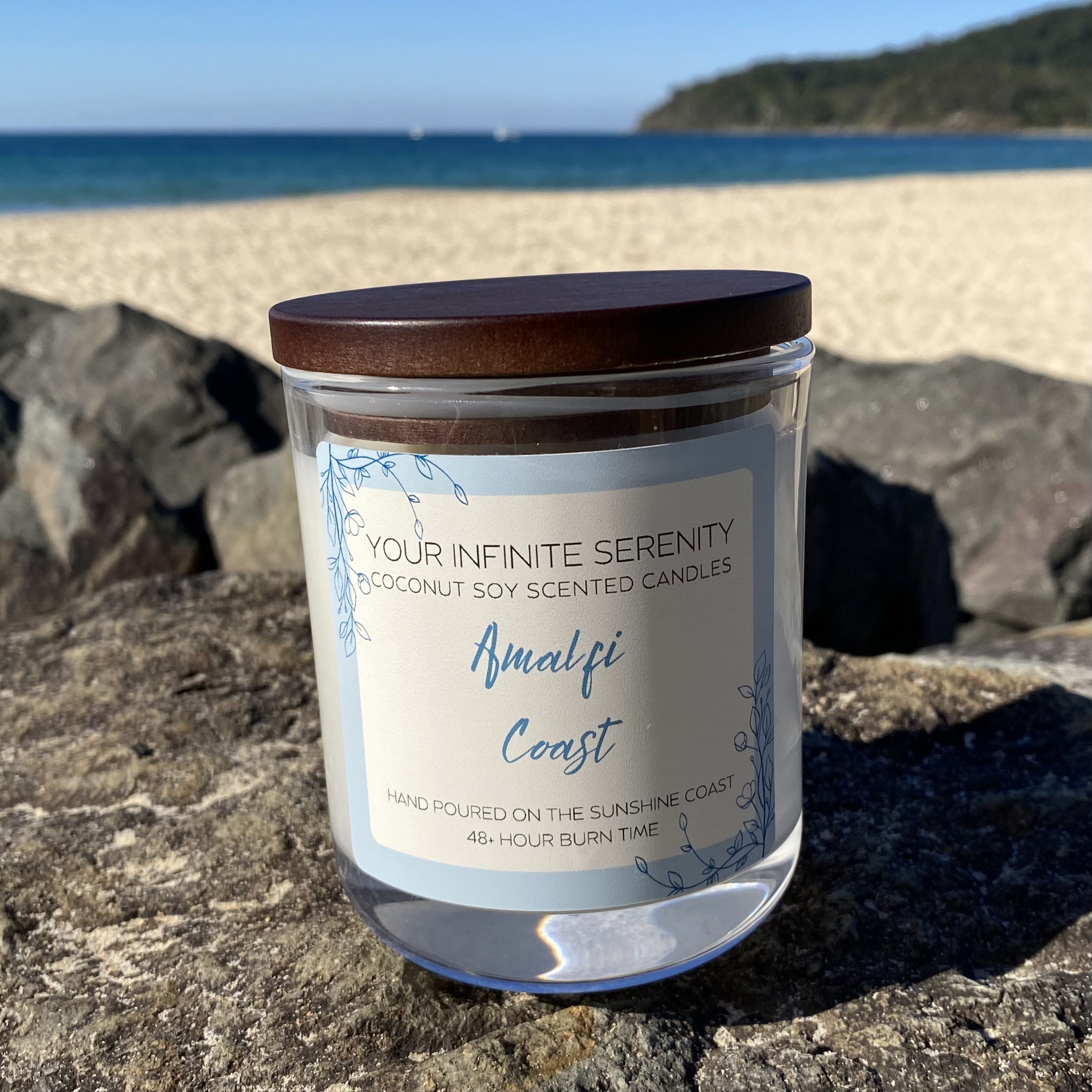 Amalfi Coast Large Coconut Soy Candle With Timber Lid