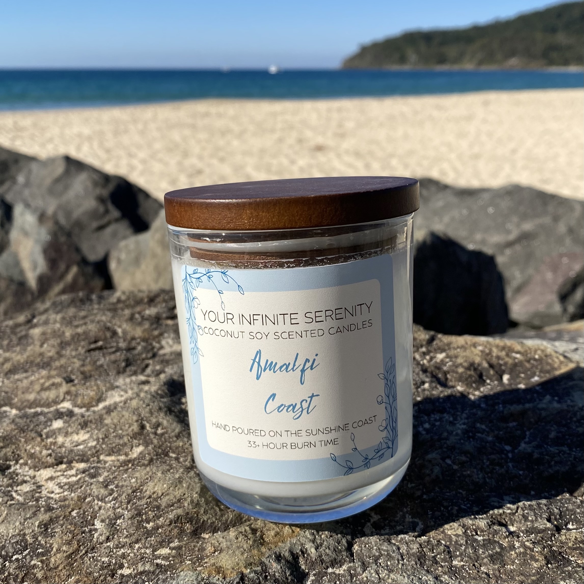 Amalfi Coast Medium Coconut Soy Candle With Timber Lid