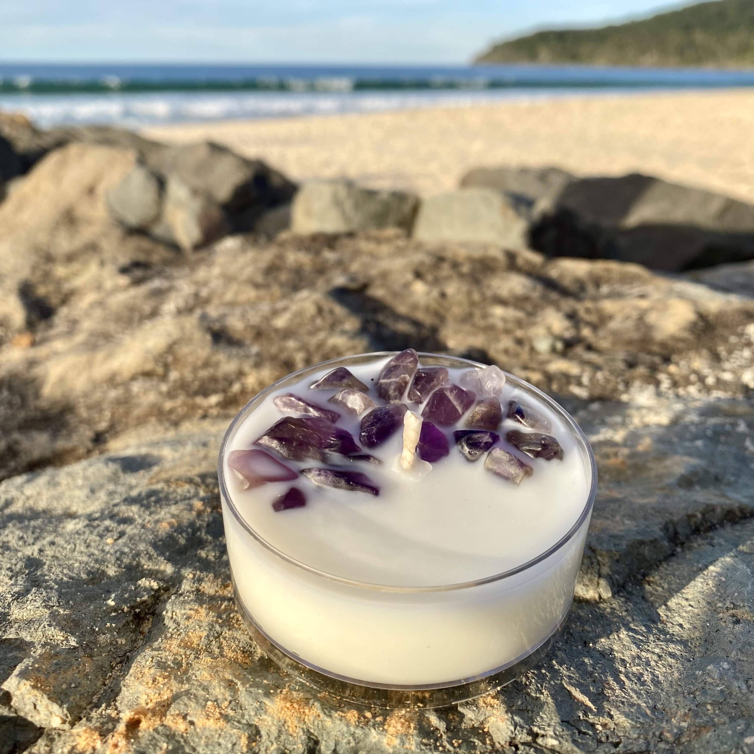 Amalfi Coast Coconut Soy Amethyst Maxi Tealight Candle