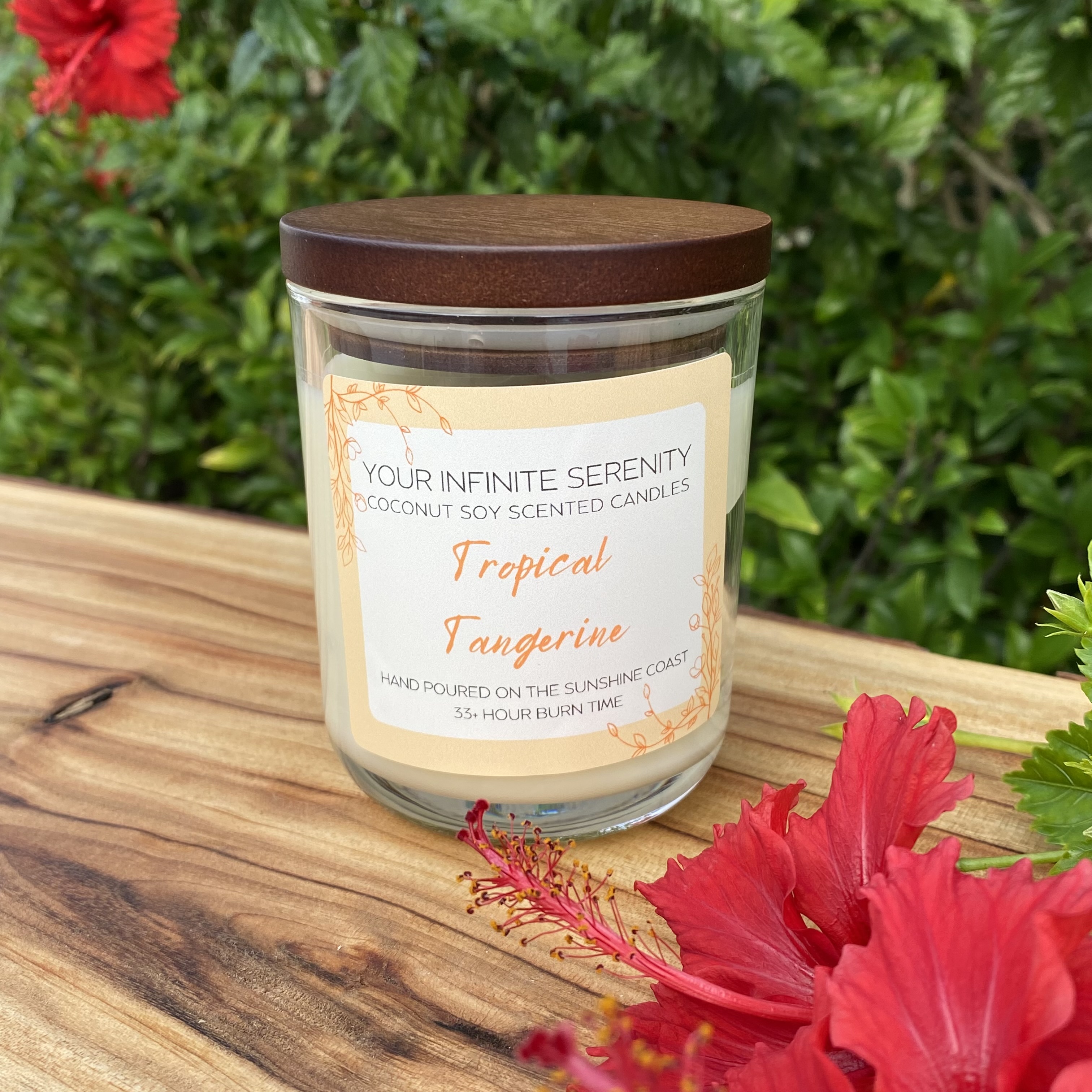 Tropical Tangerine Medium Coconut Soy Candle With Timber Lid