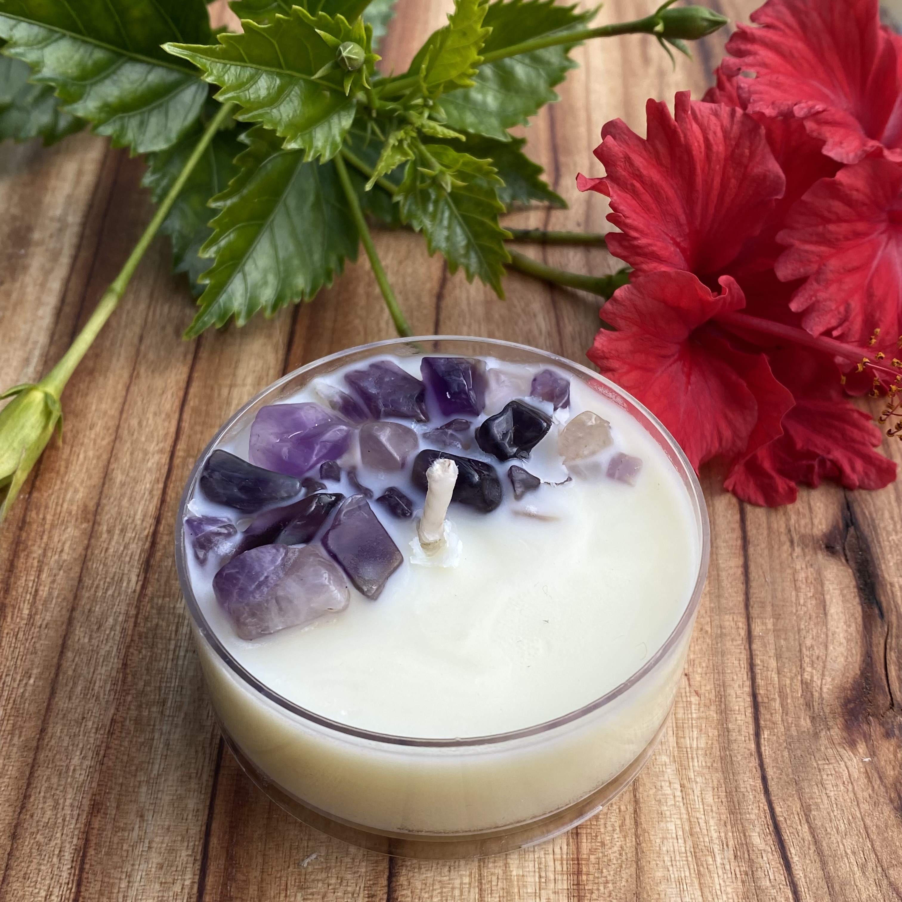 Tropical Tangerine Coconut Soy Amethyst Maxi Tealight Candle