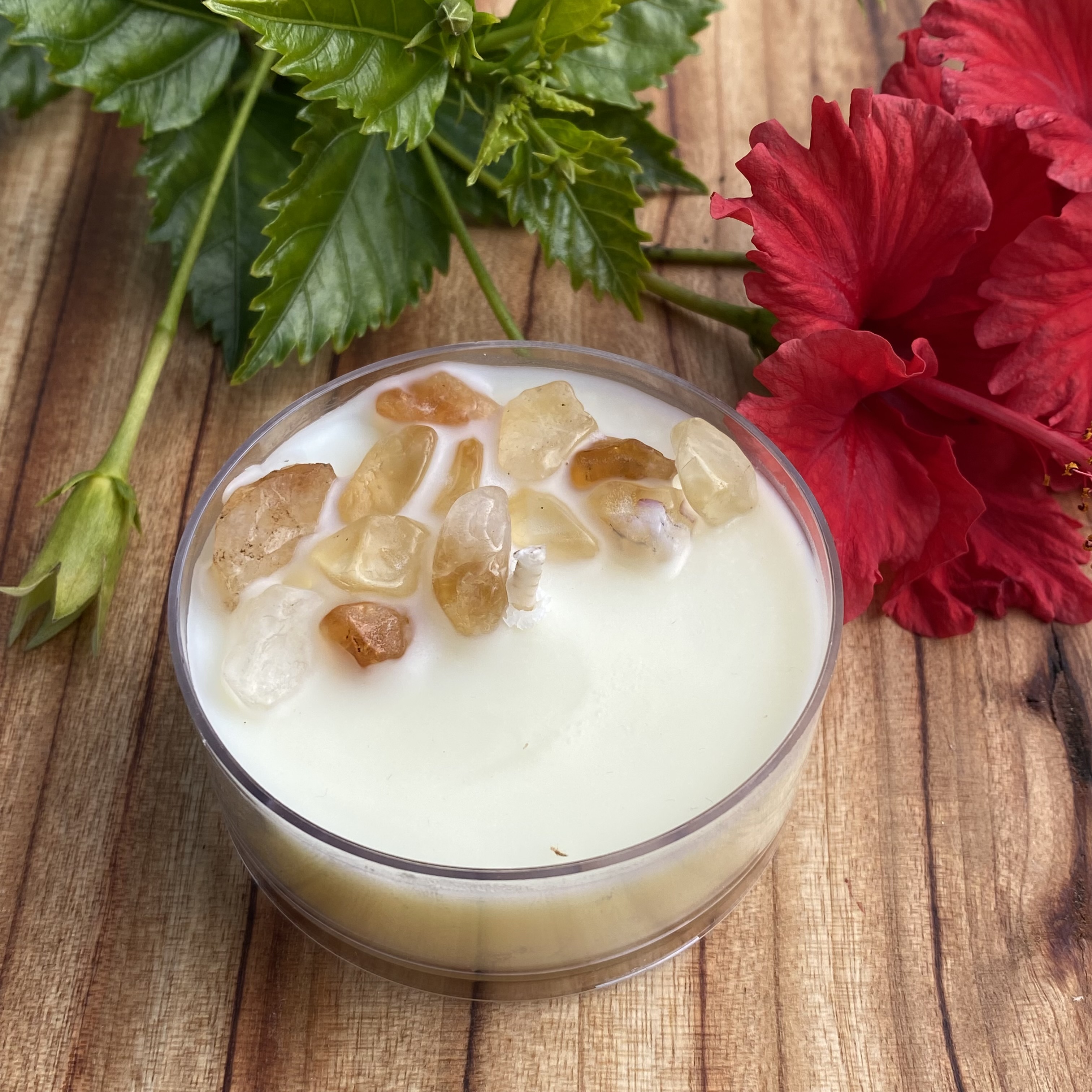 Tropical Tangerine Coconut Soy Citrine Maxi Tealight Candle