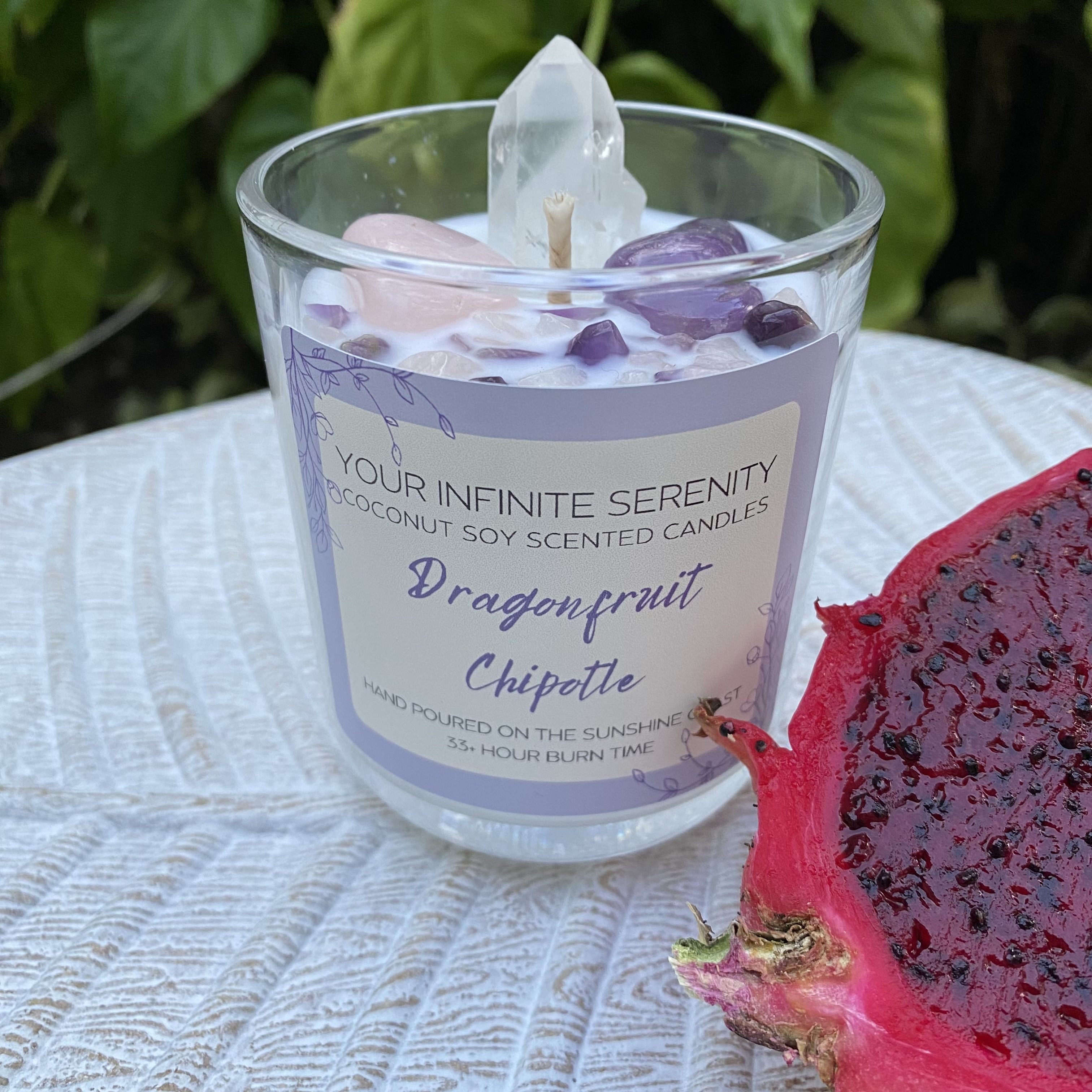 Dragonfruit Chipotle Medium Coconut Soy Crystal Candle