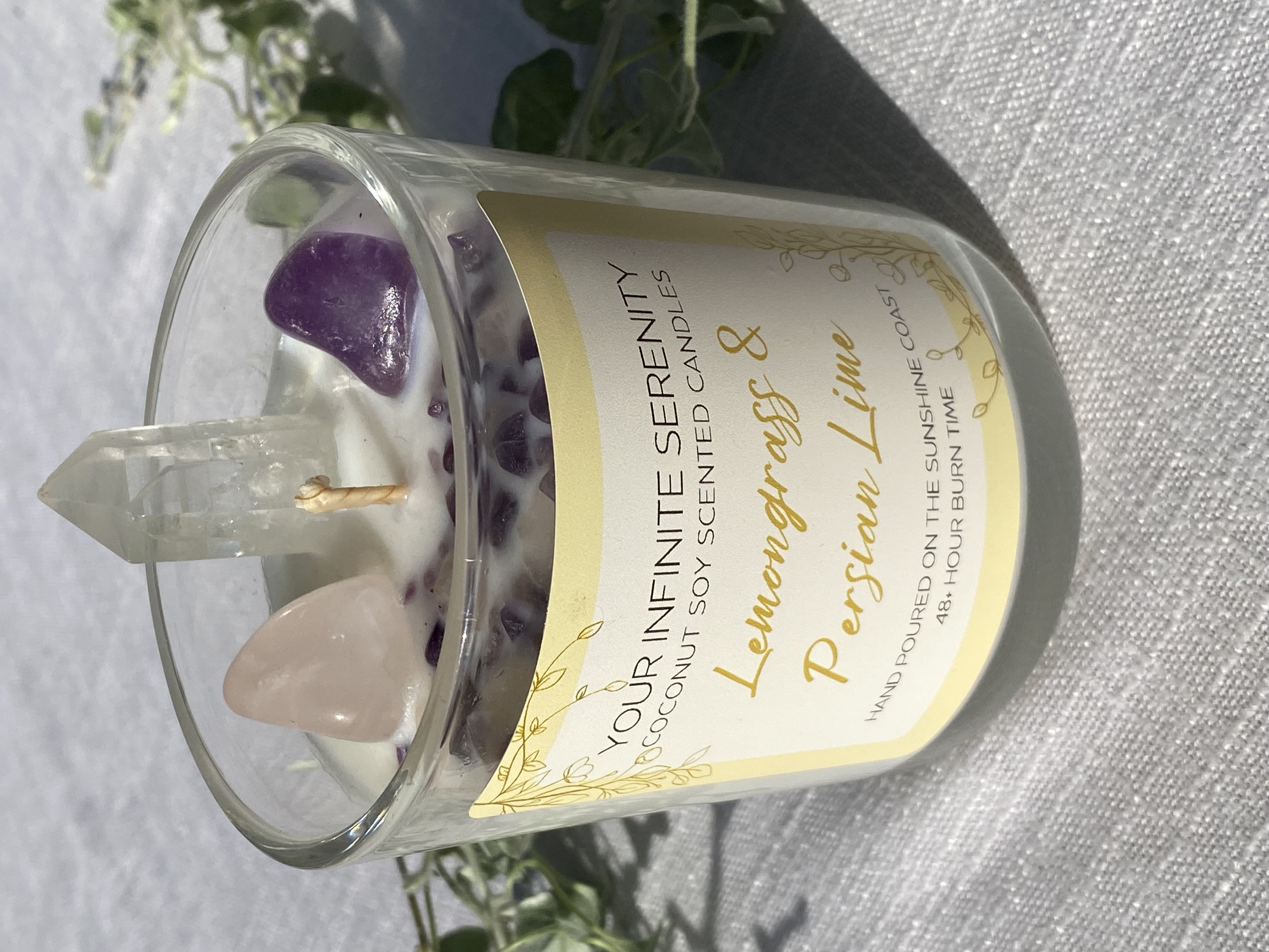 Lemongrass and Persian Lime Large Coconut Soy Crystal Candle