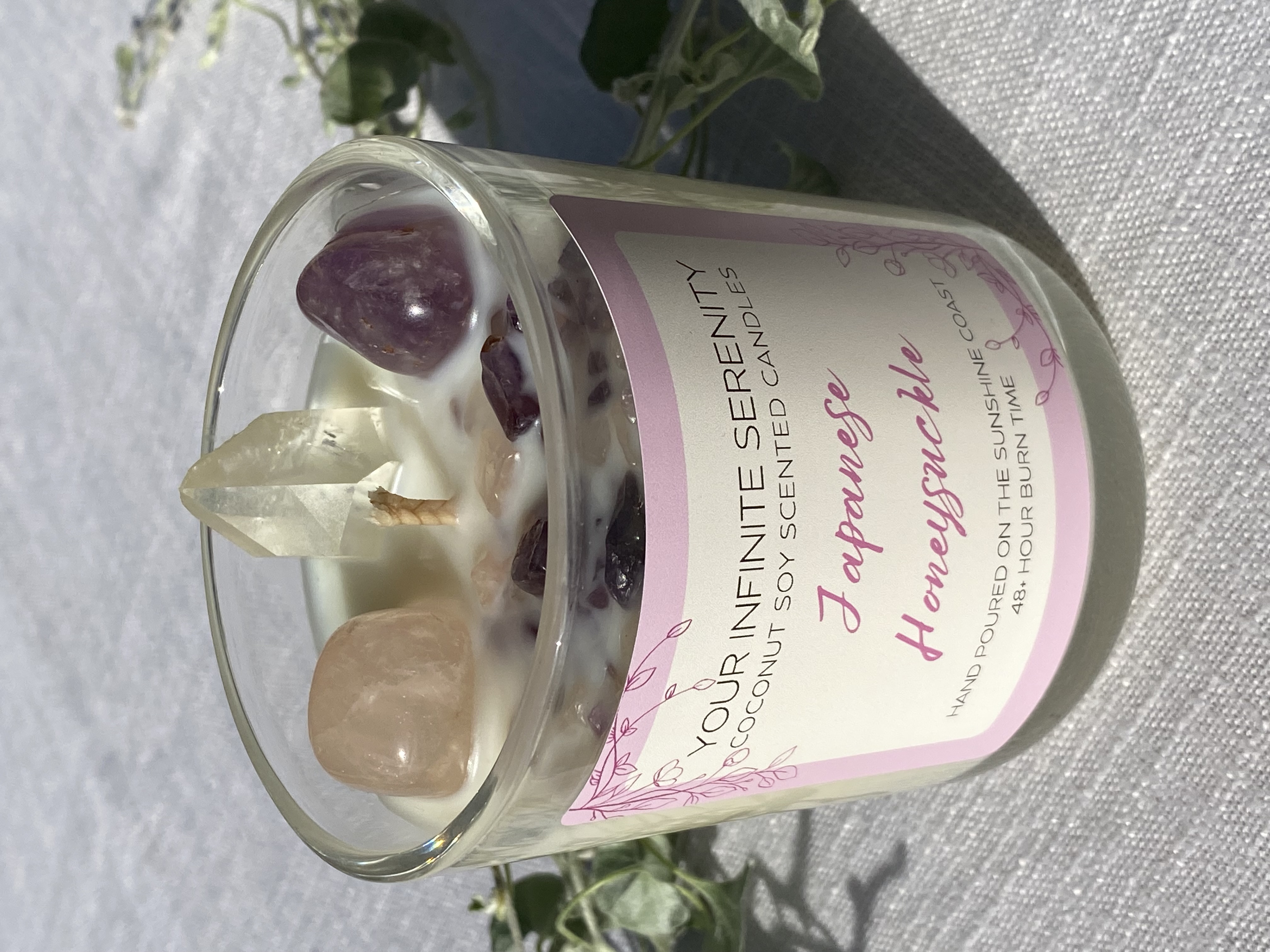 Japanese Honeysuckle Large Coconut Soy Crystal Candle