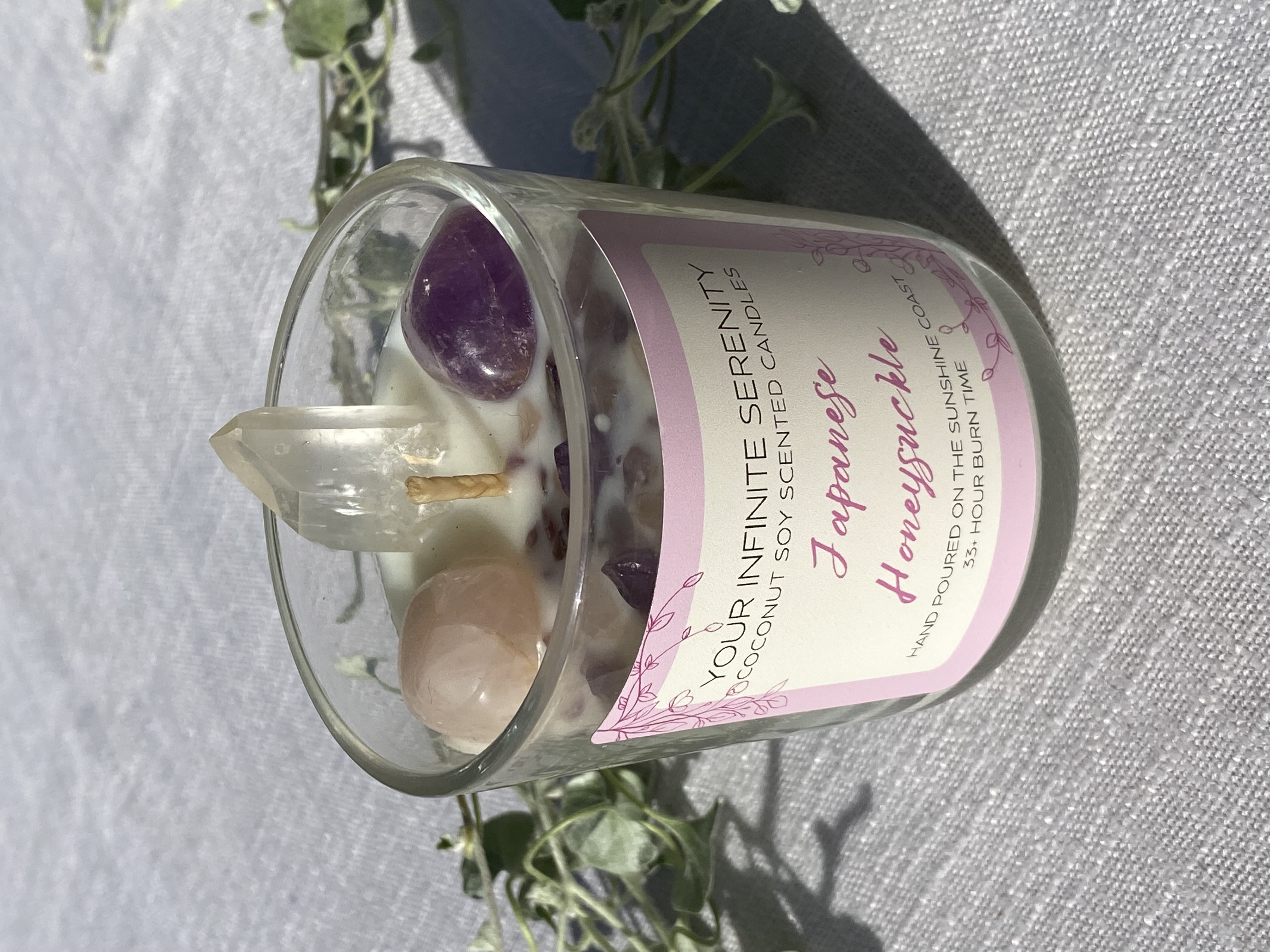 Japanese Honeysuckle Medium Coconut Soy Crystal Candle