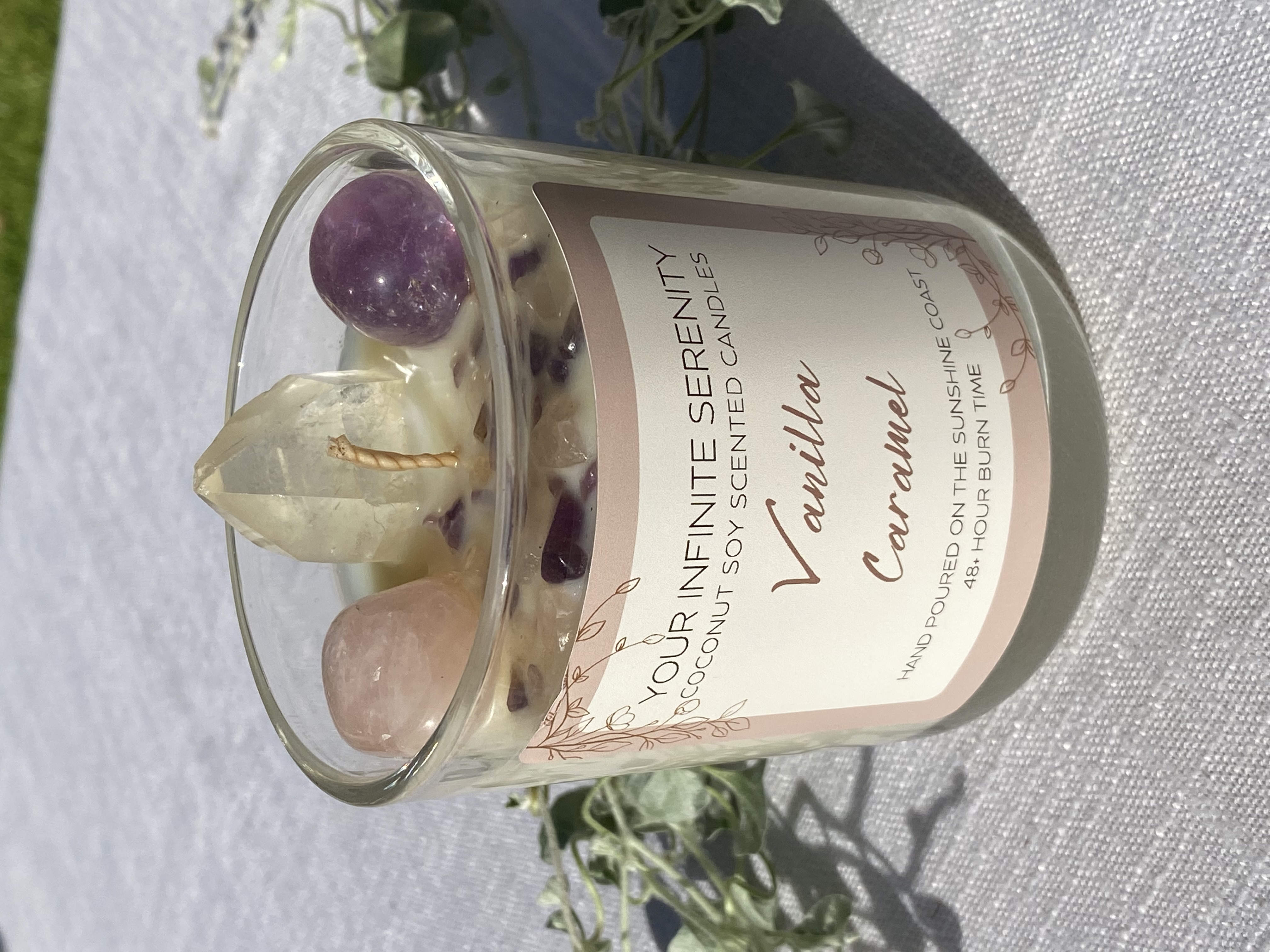 Vanilla Caramel Large Coconut Soy Crystal Candle