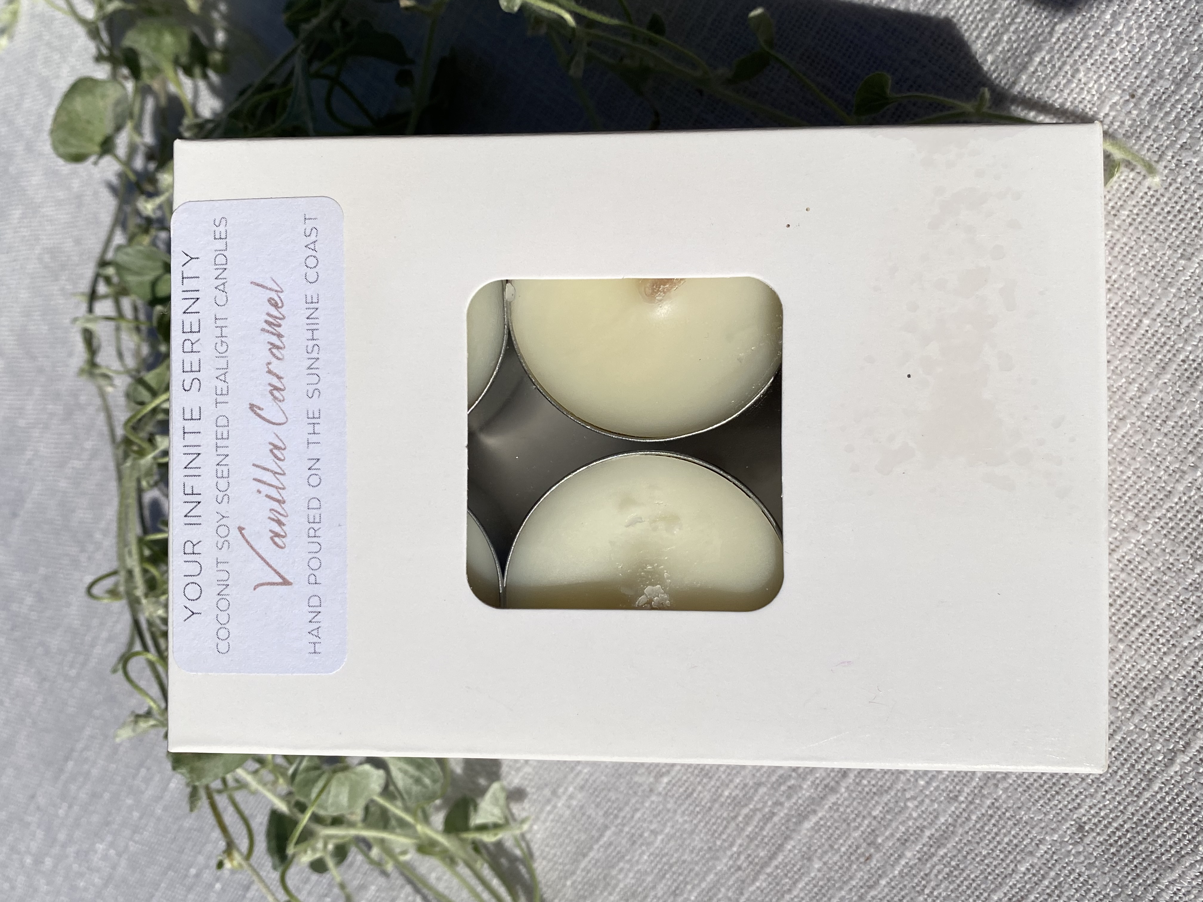 6pk Vanilla Caramel Coconut Soy Tealight Candles