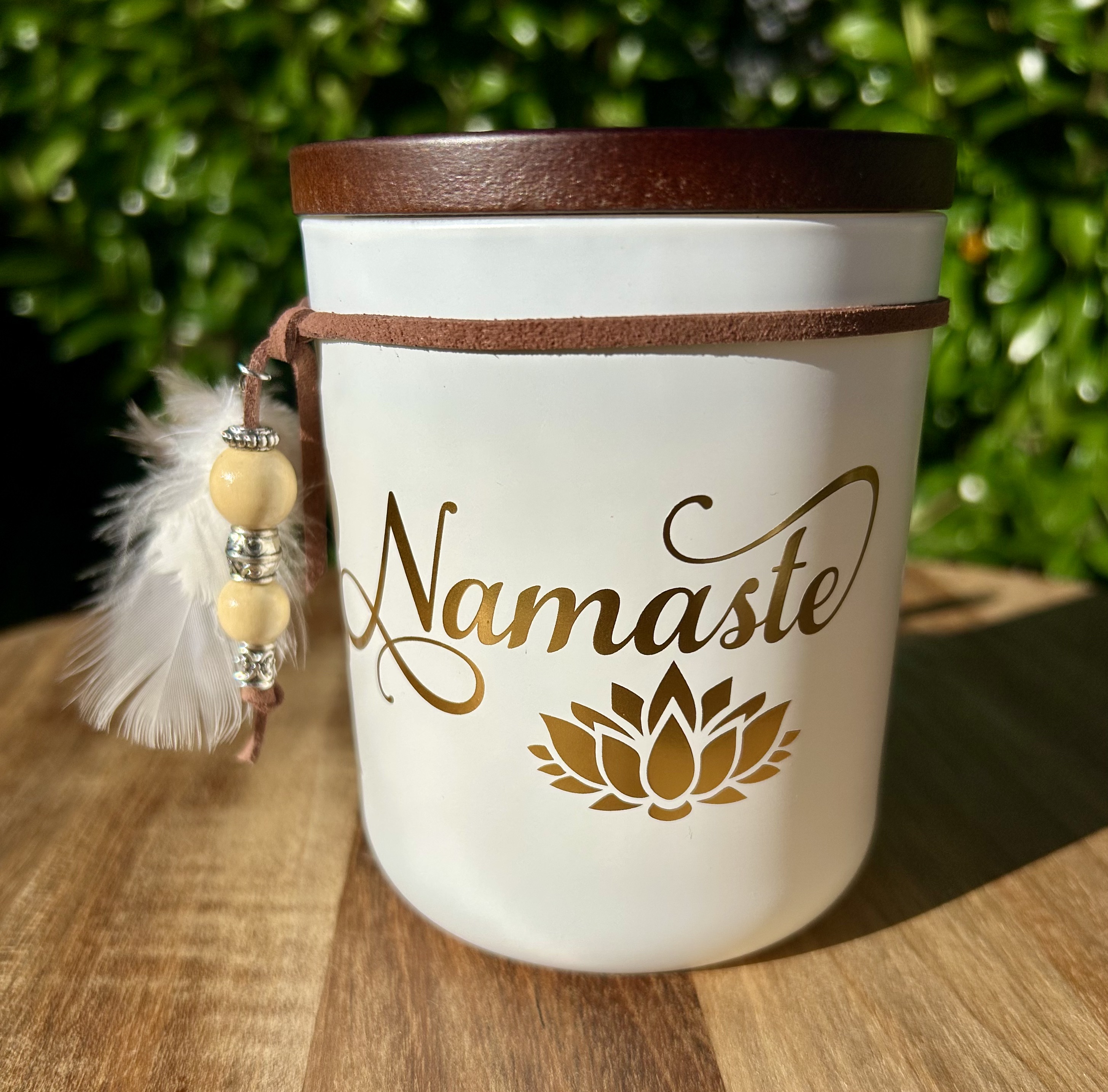 Japanese honeysuckle Large White Namaste Coconut Soy Candle