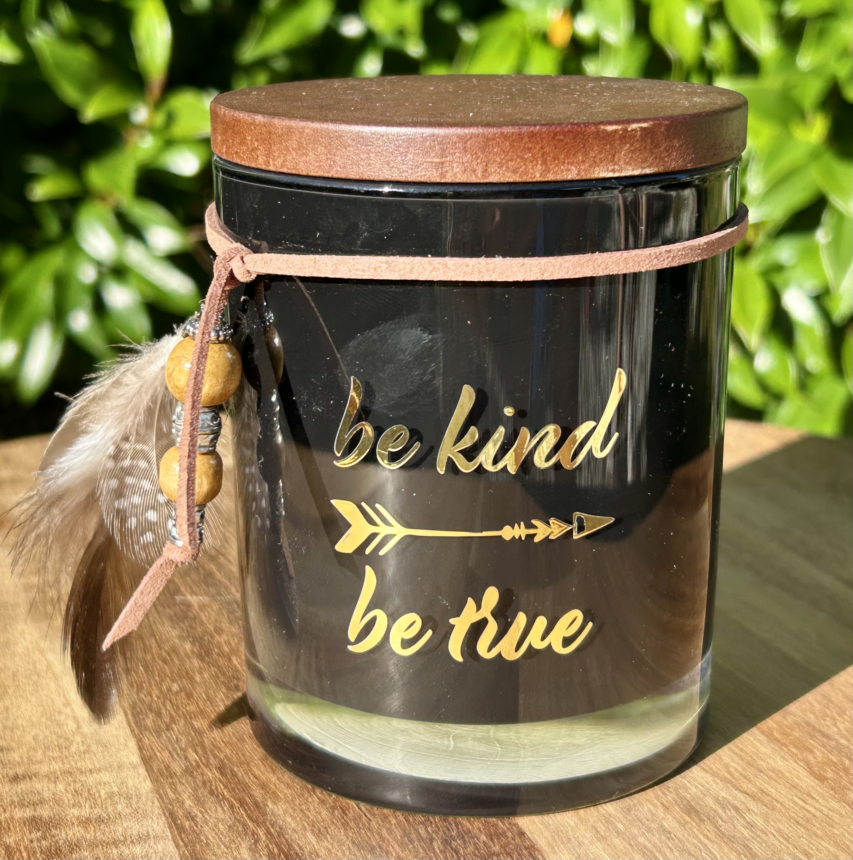 Vanilla Caramel Large Black Be Kind Be True Coconut Soy Candle 