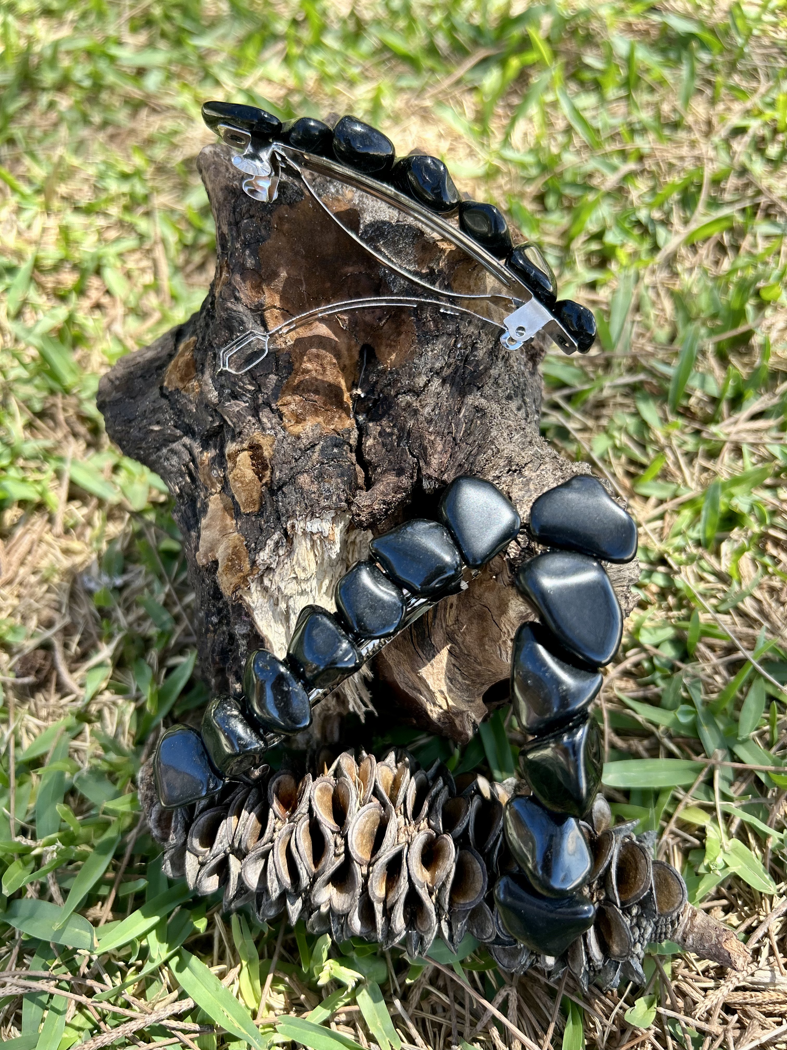 Black Obsidian Hair Clip