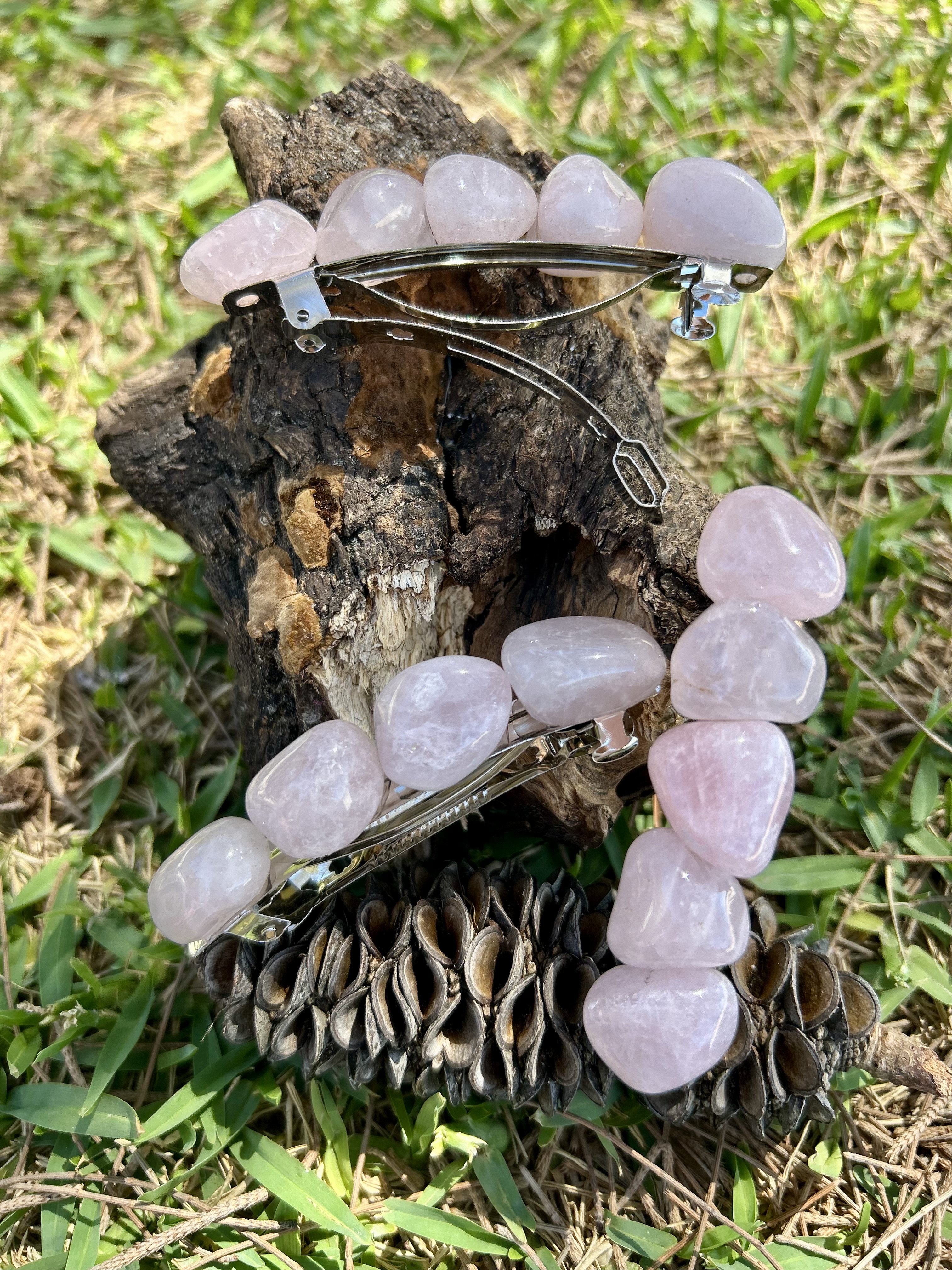 Rose Quartz Hair Clip