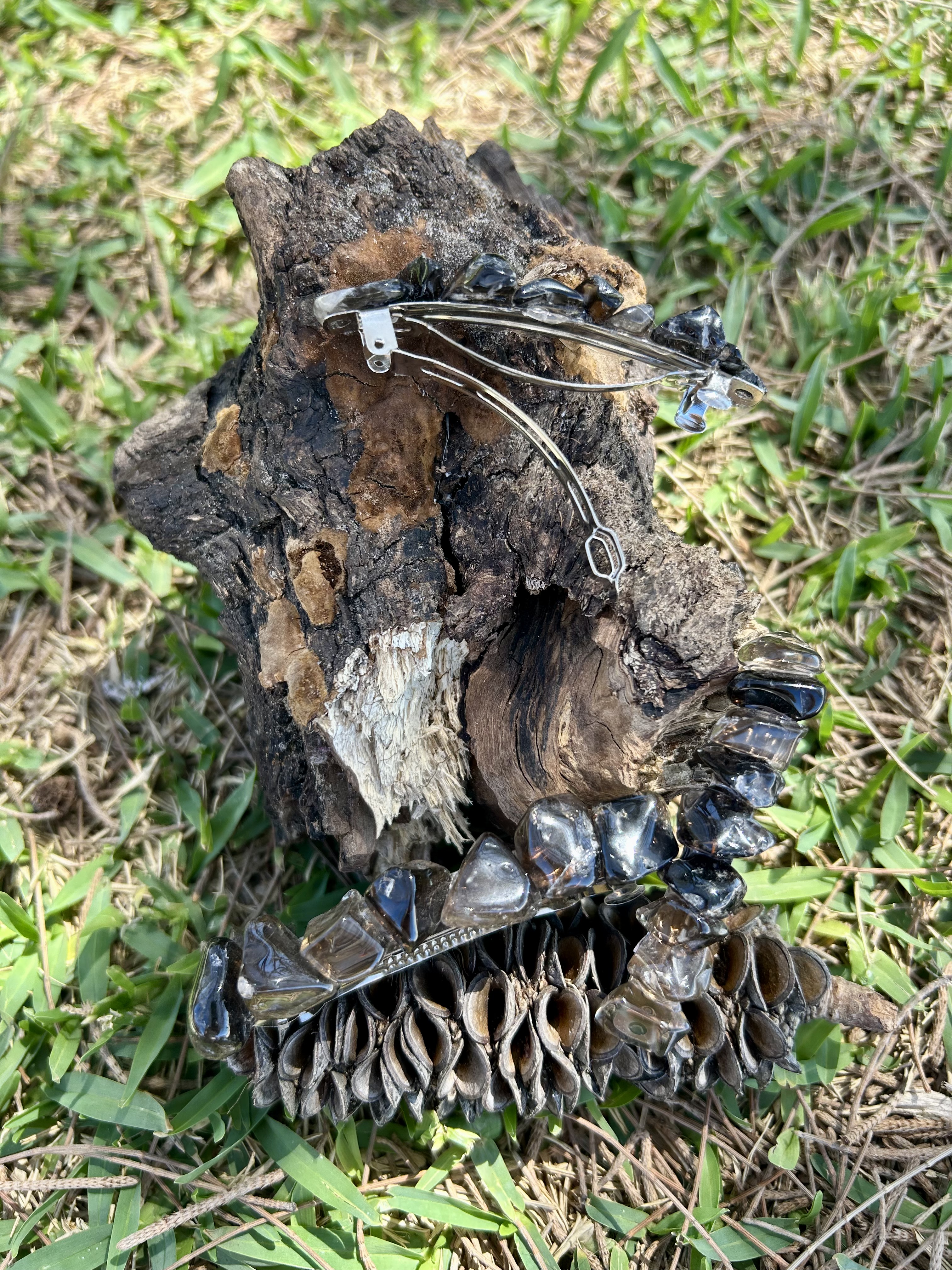 Smokey Quartz Hair Clip
