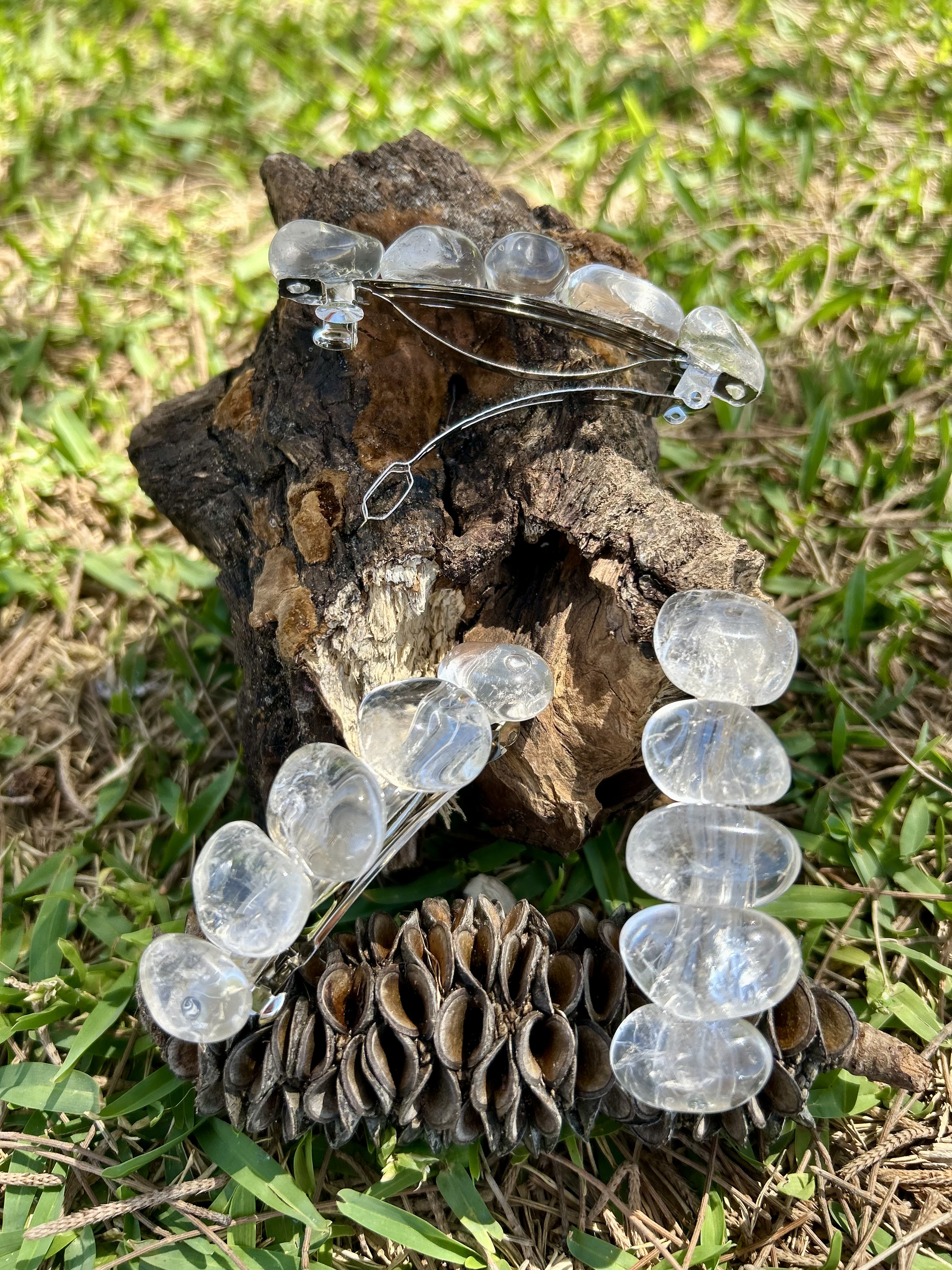 Clear Quartz Hair Clip