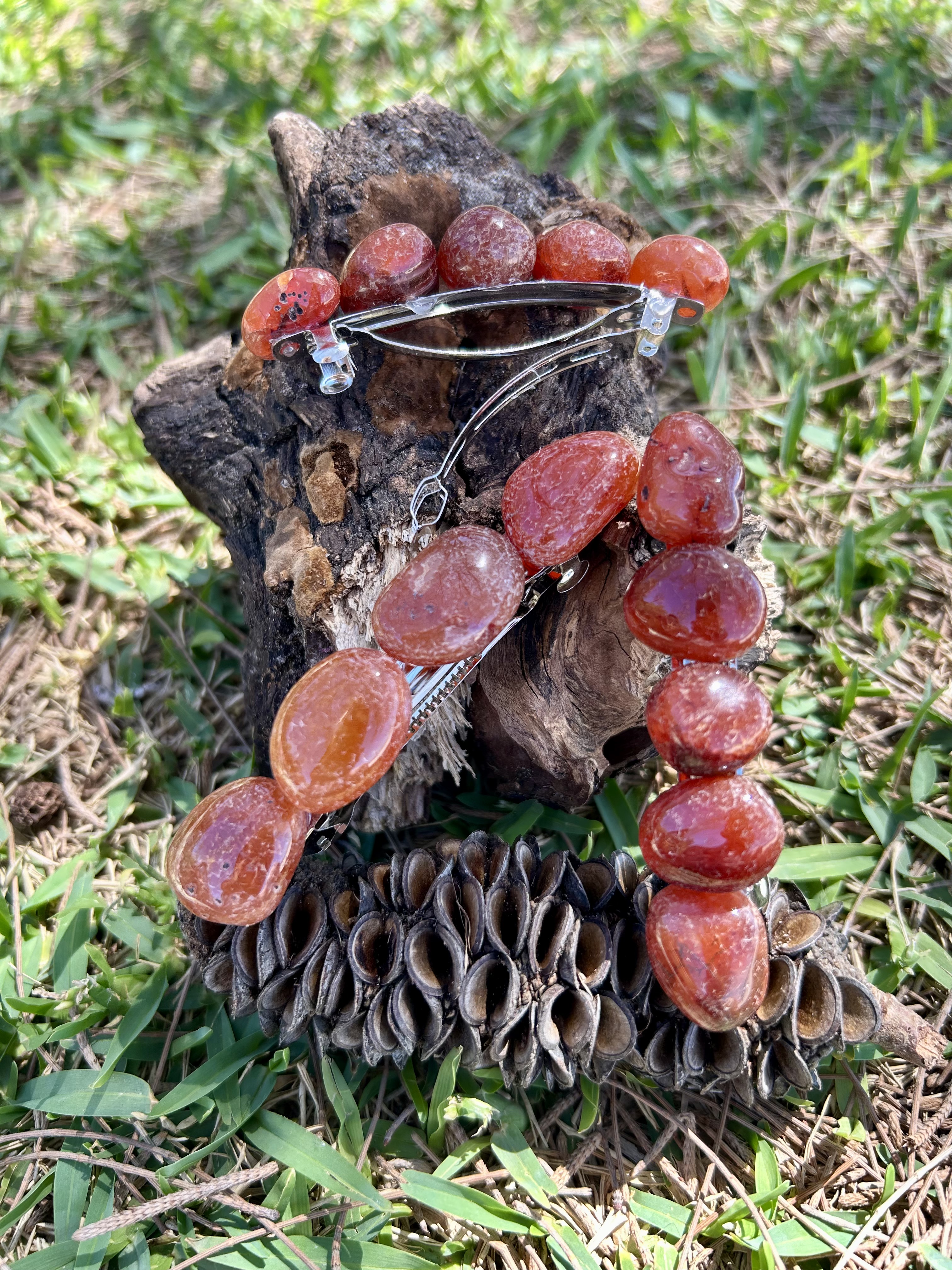Carnelian Hair Clip