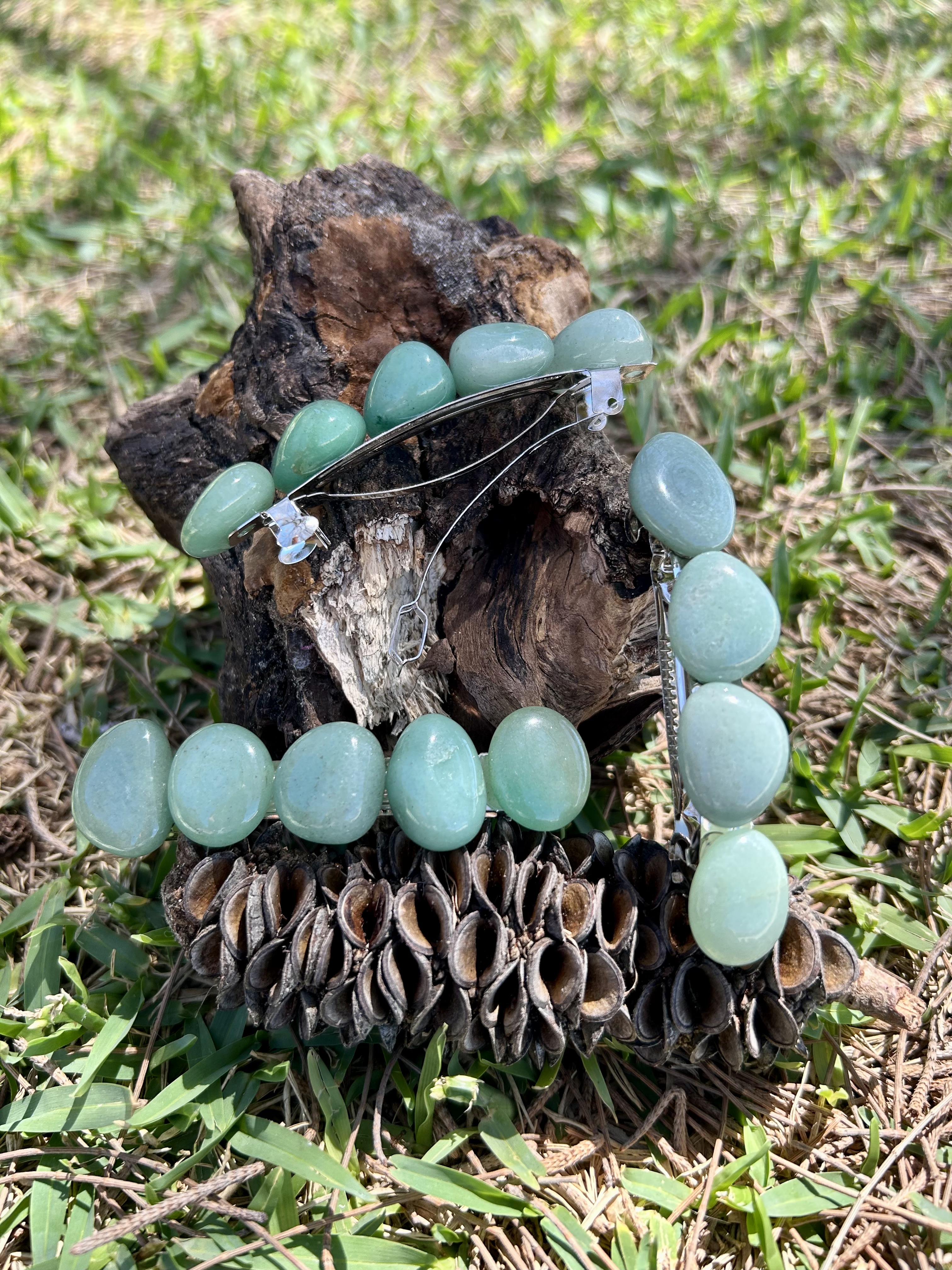 Green Aventurine Hair Clip