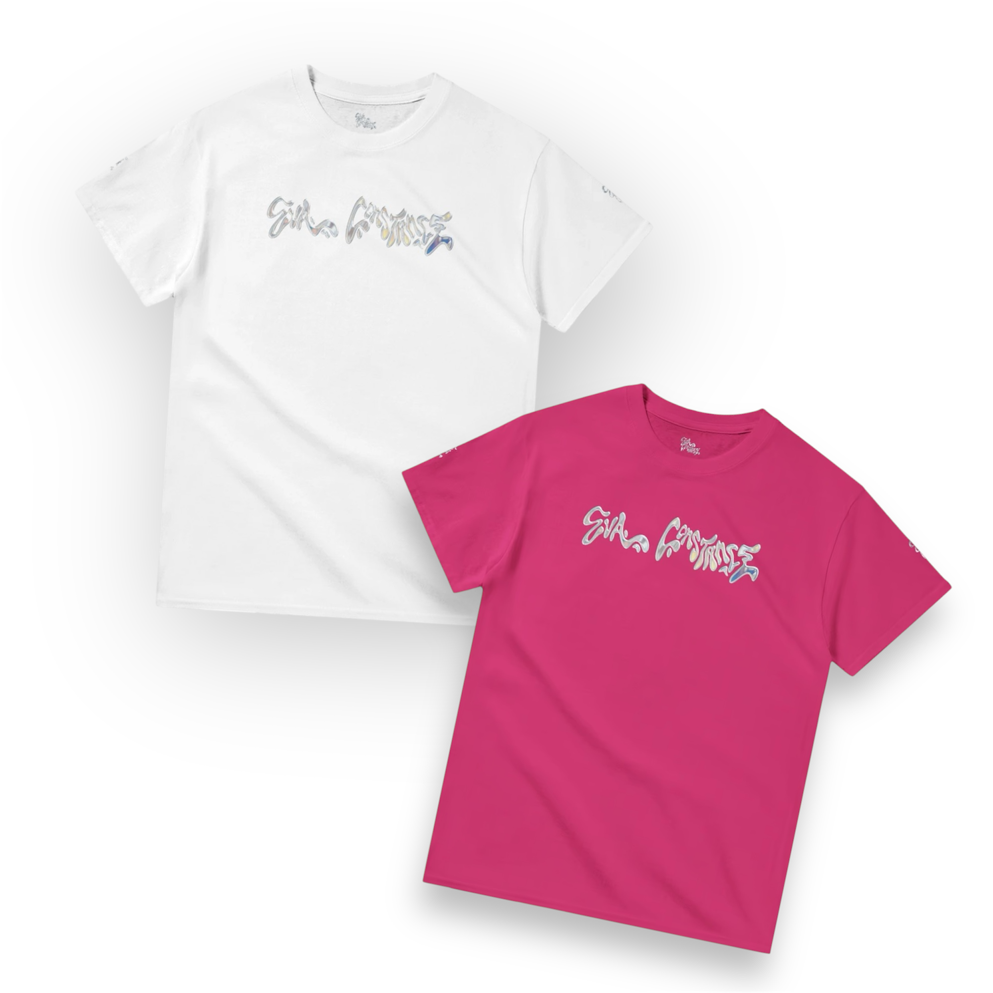Eva Constance Premium Unisex V-Neck Heliconia T-shirt White or Pink 
