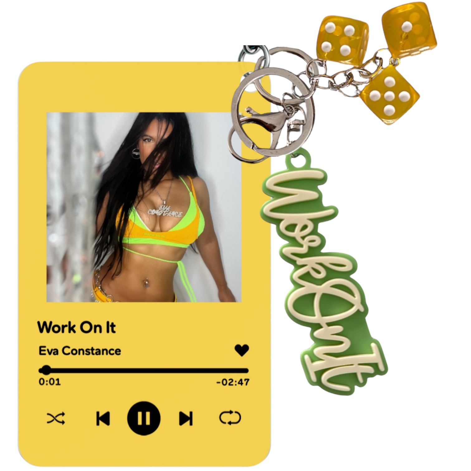 Work On It Keychain yellow
