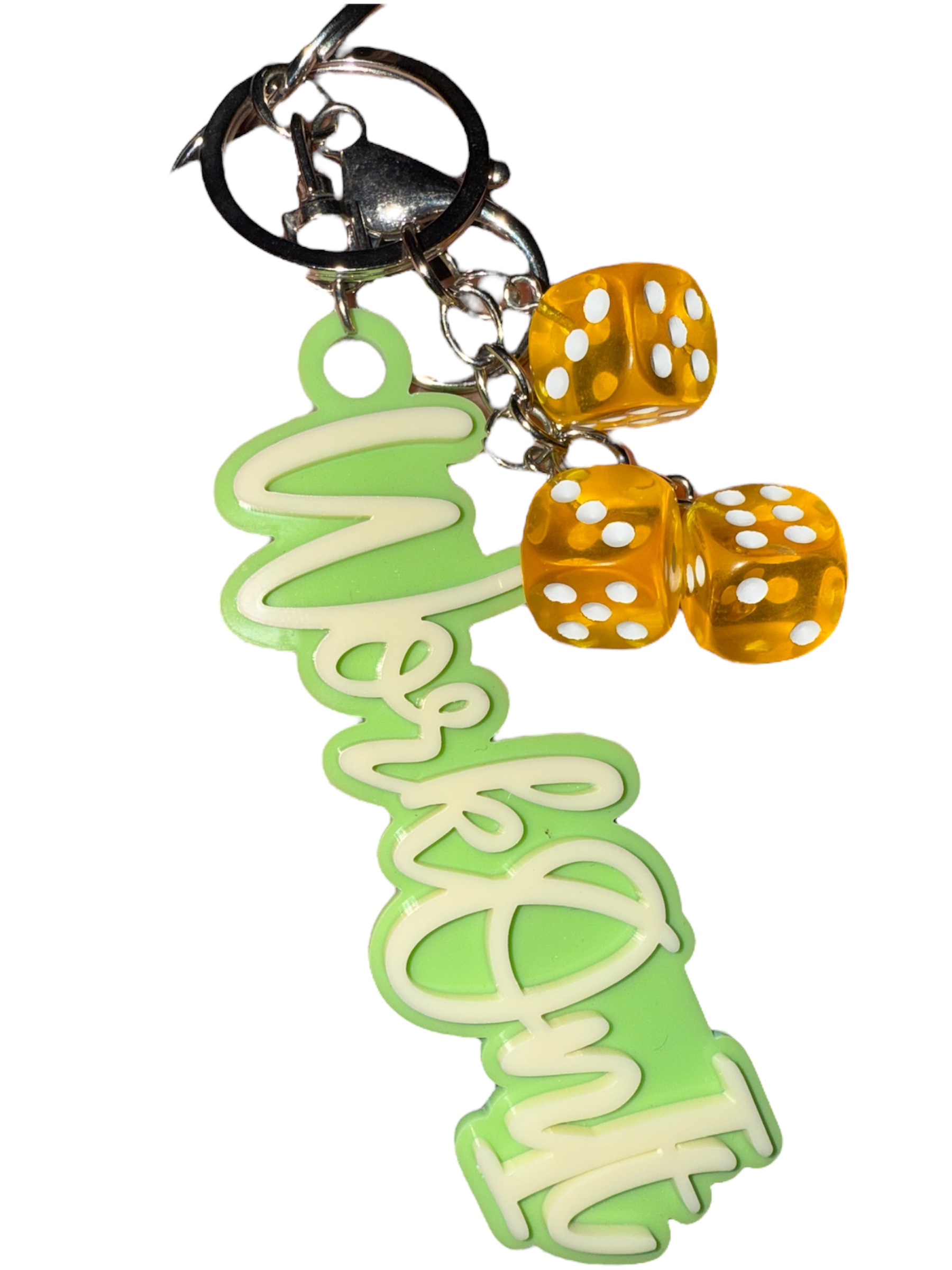 Work On It Keychain yellow