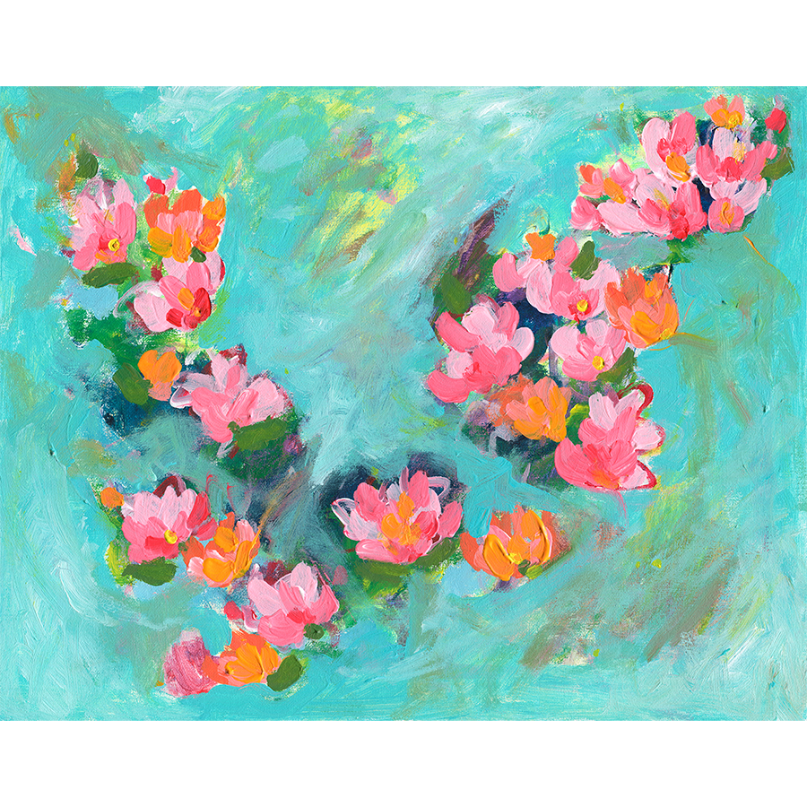 Mom's Garden, Peonies & Marigolds