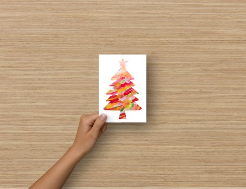 Christmas Card - Tree (red) - Joulukortti