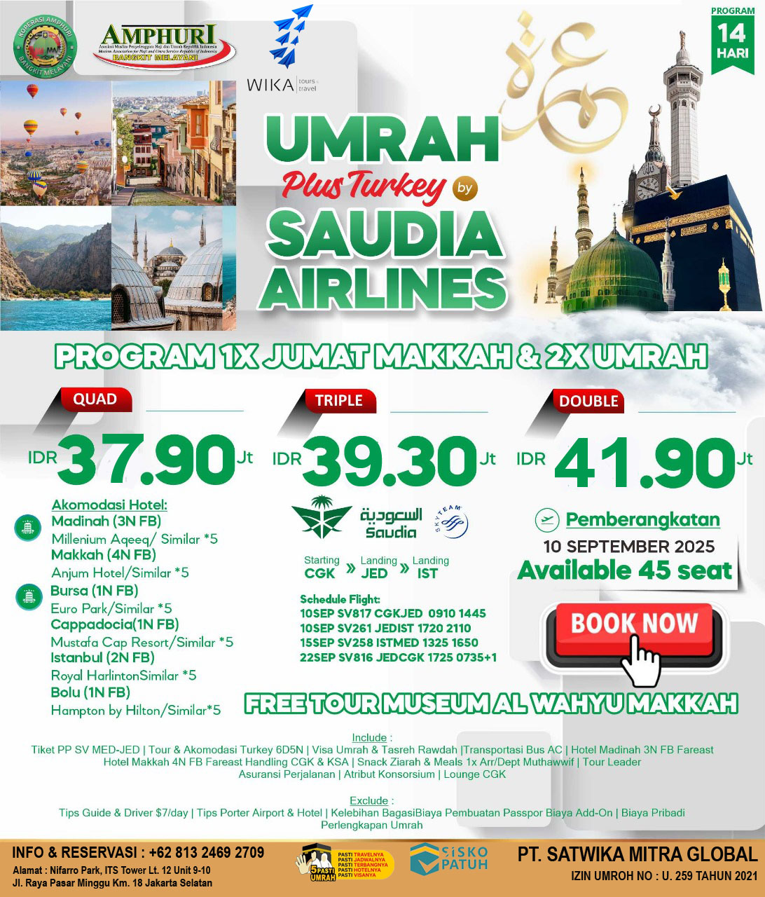 UMRAH PLUS TURKY BY SV 14D 10 SEPTEMBER 2025