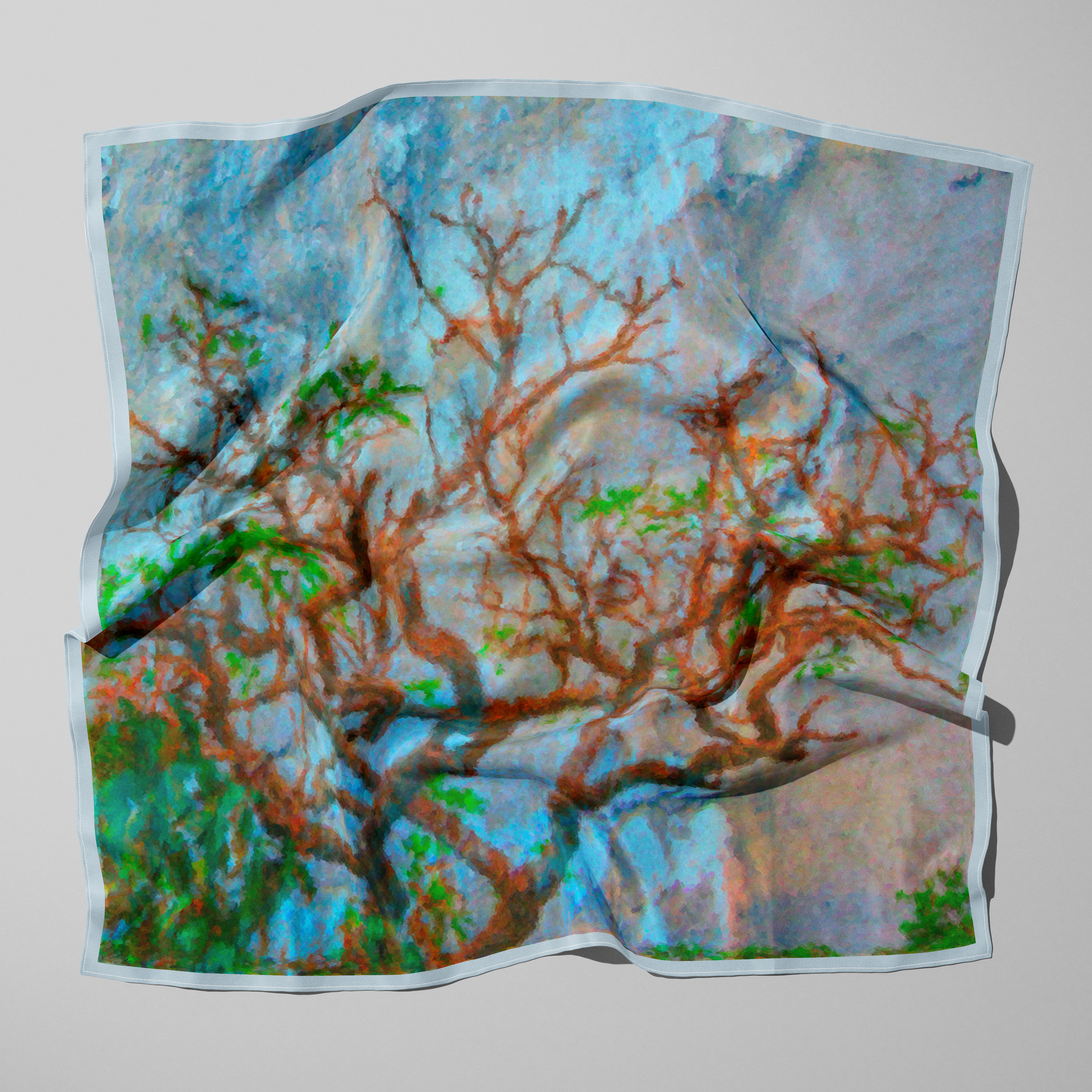 LENÇO PAISAGEM IMAGINÁRIA IV - SEDA TWILL