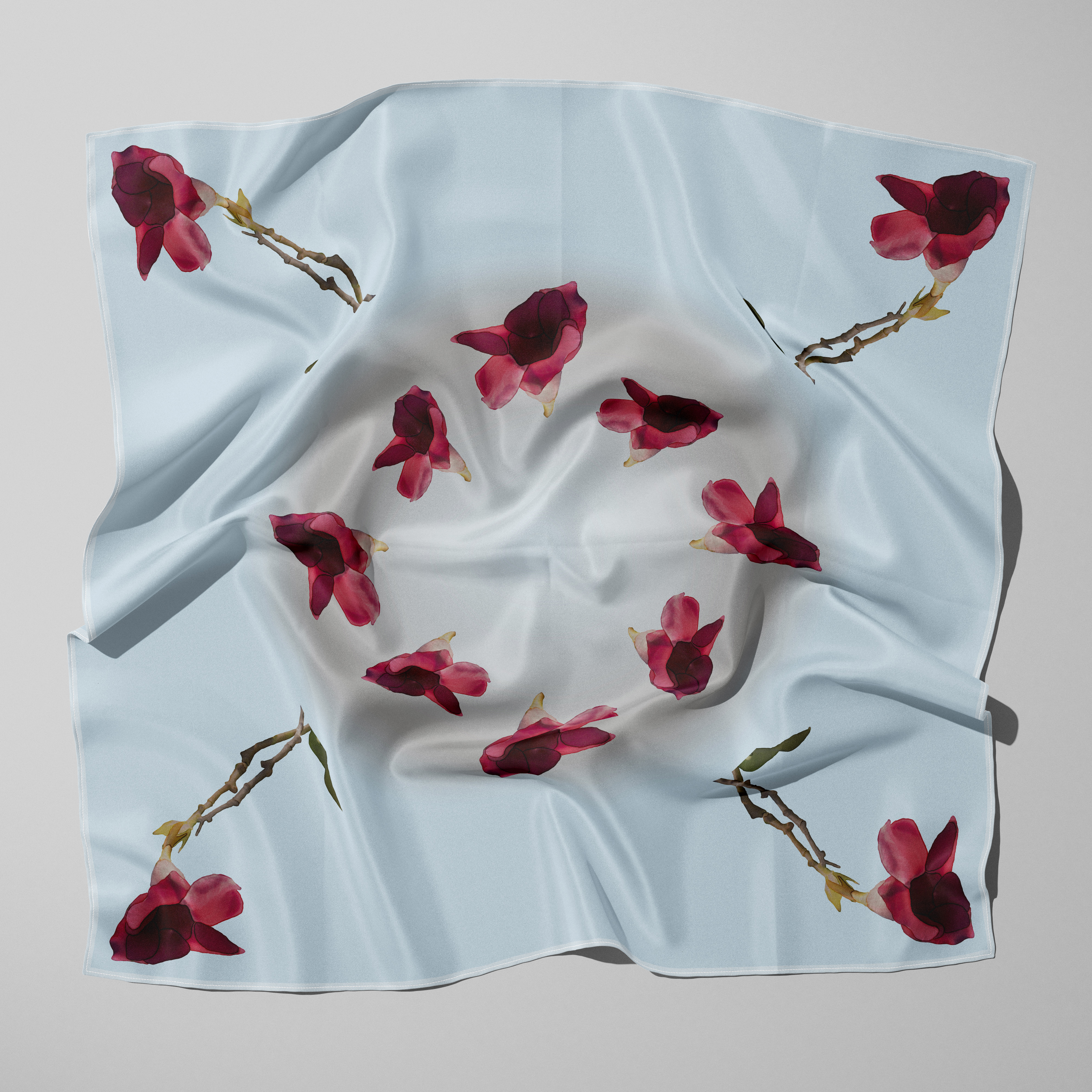 LENÇO FLORA - SEDA TWILL